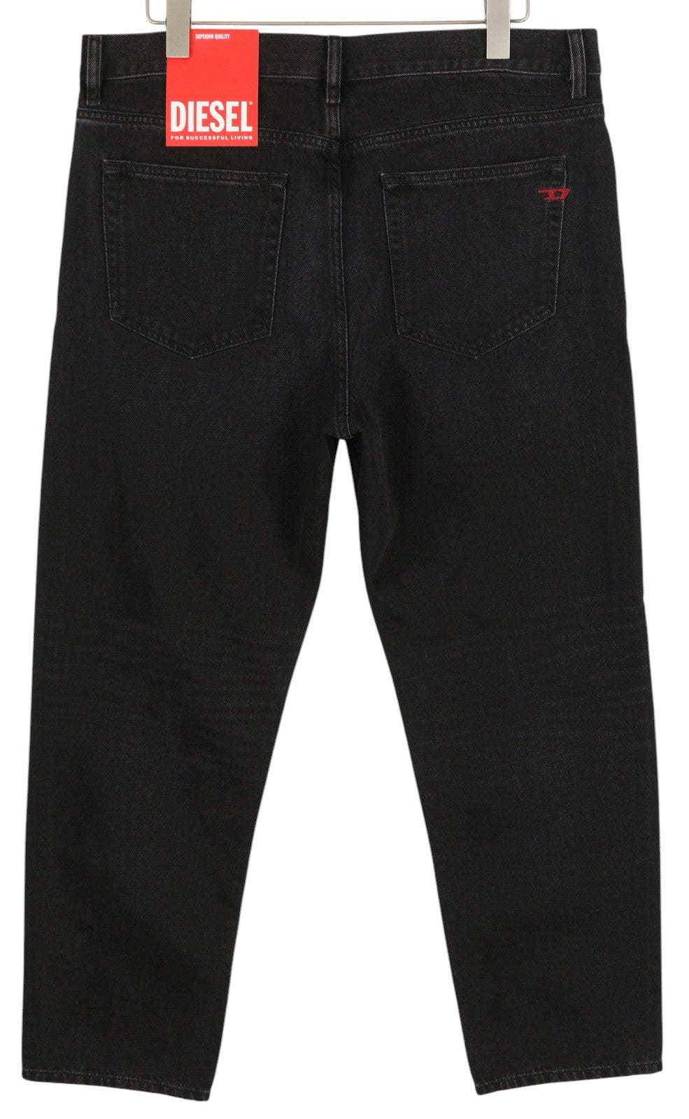 DIESEL 2020 D-Viker 09B88 vyriški džinsai, W36/L32, įprasto kirpimo, tiesūs, juodi, rekomenduojama kaina – 175 € 