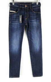 DIESEL D-Bazer 082AY vyriški džinsai W27/L32 išblukę, siaurėjantys su sagomis, mėlyni džinsai. 