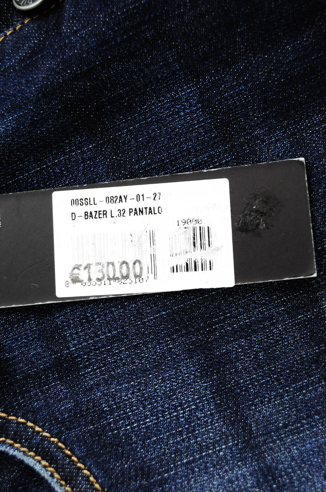 DIESEL D-Bazer 082AY vyriški džinsai W27/L32 išblukę, siaurėjantys su sagomis, mėlyni džinsai. 