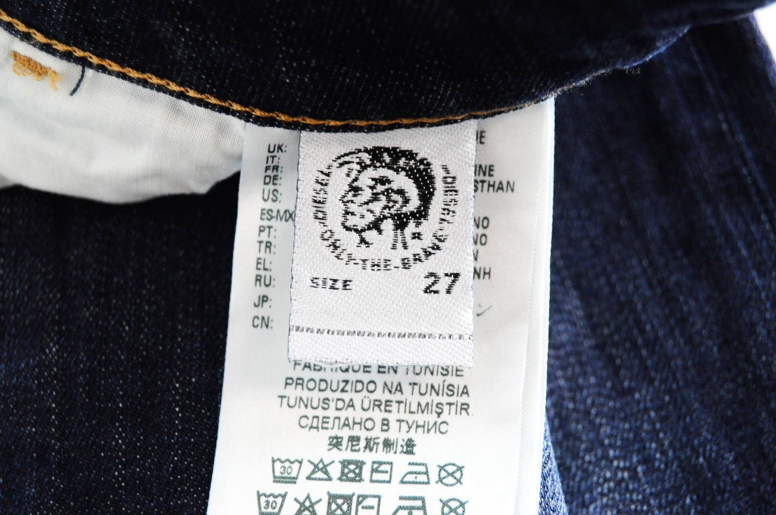 DIESEL D-Bazer 082AY vyriški džinsai W27/L32 išblukę, siaurėjantys su sagomis, mėlyni džinsai. 