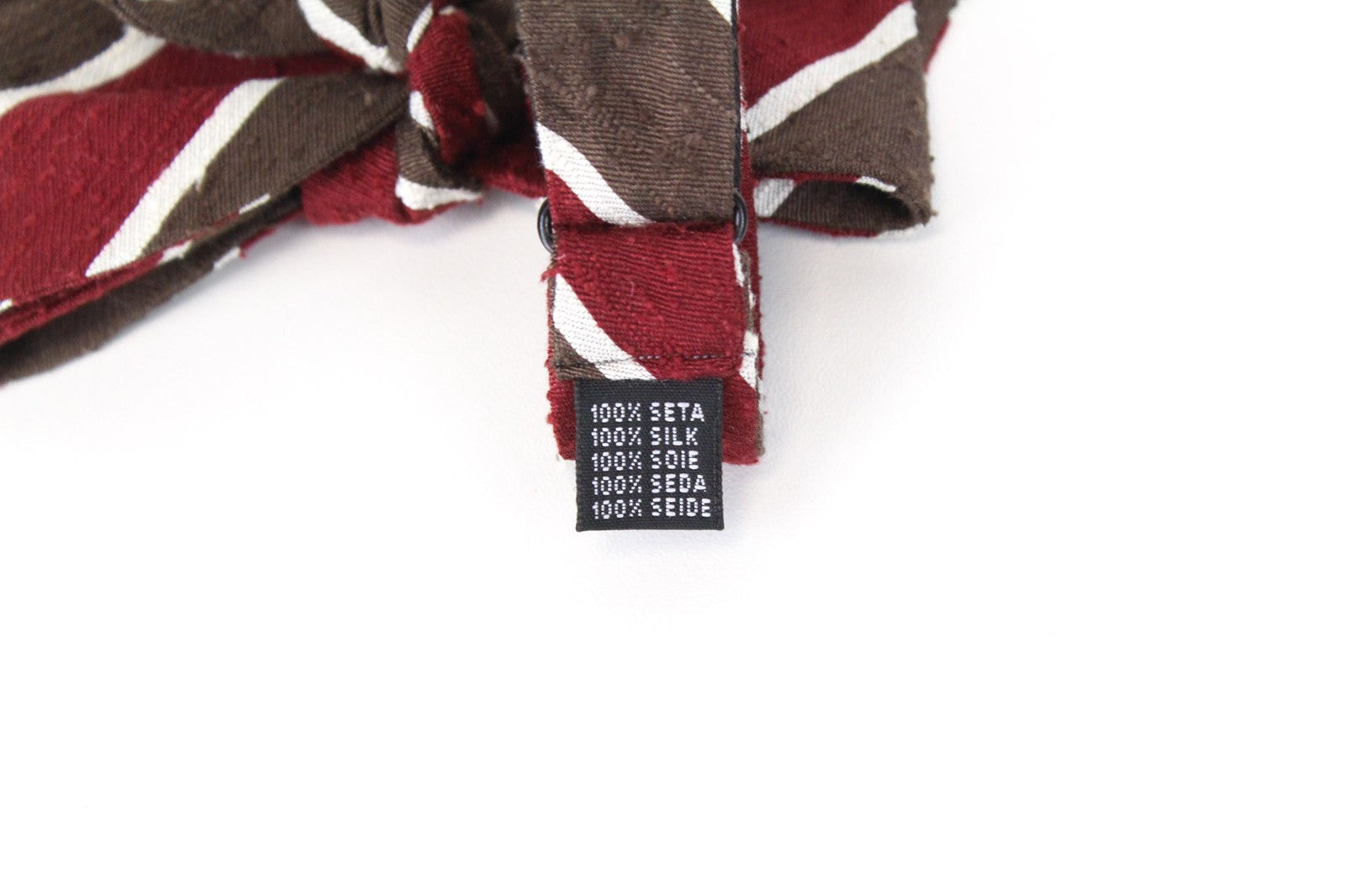 SUITSUPPLY vyriška peteliškė ~45 cm raudonai ruda gryno šilko dryžuota drugelio formos klasikinė oficiali suknelė 