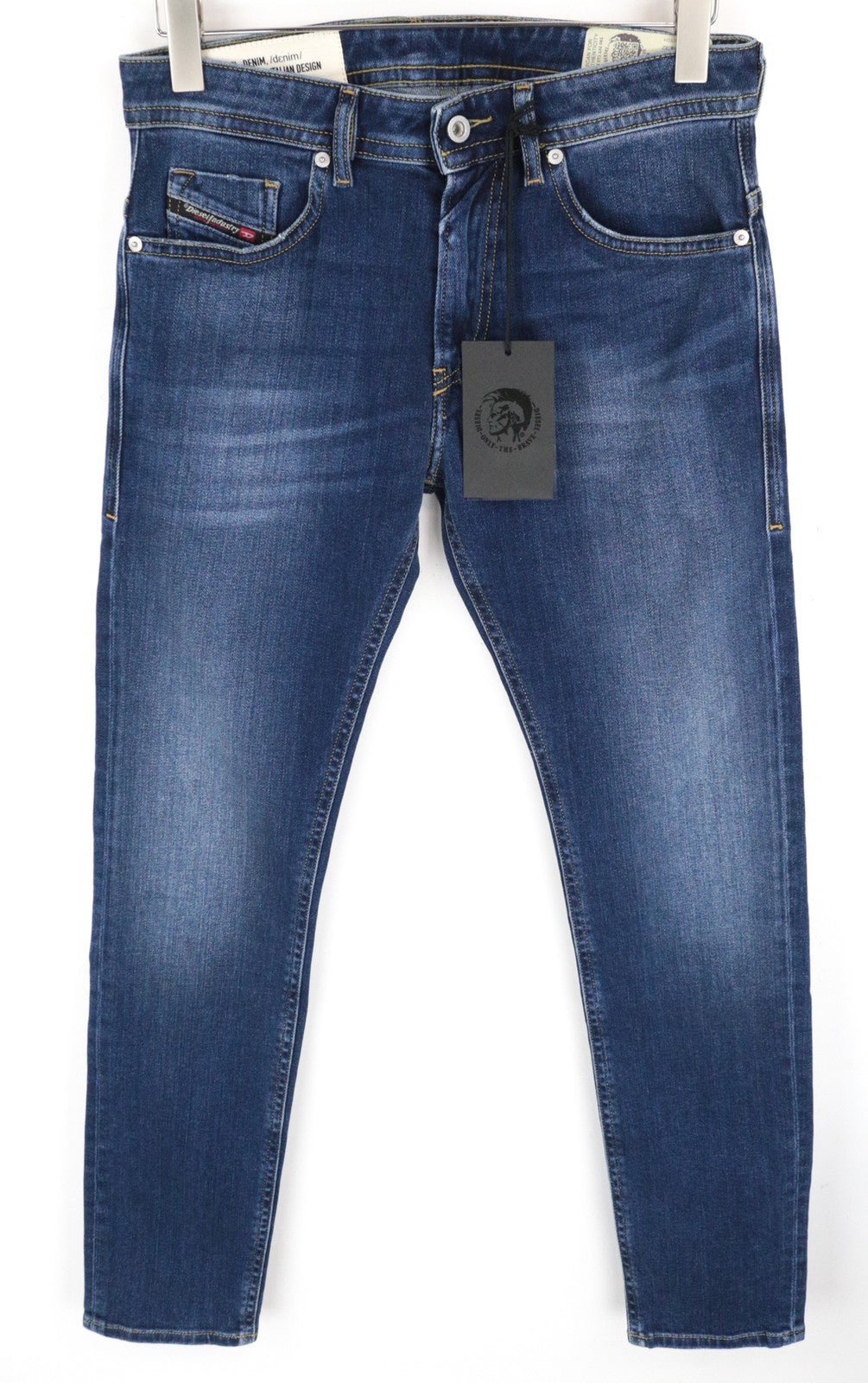 DIESEL Thommer 0870F vyriški džinsai W29/L32 išblukę, ploni, aptempti, mėlyni, su užtrauktuku 