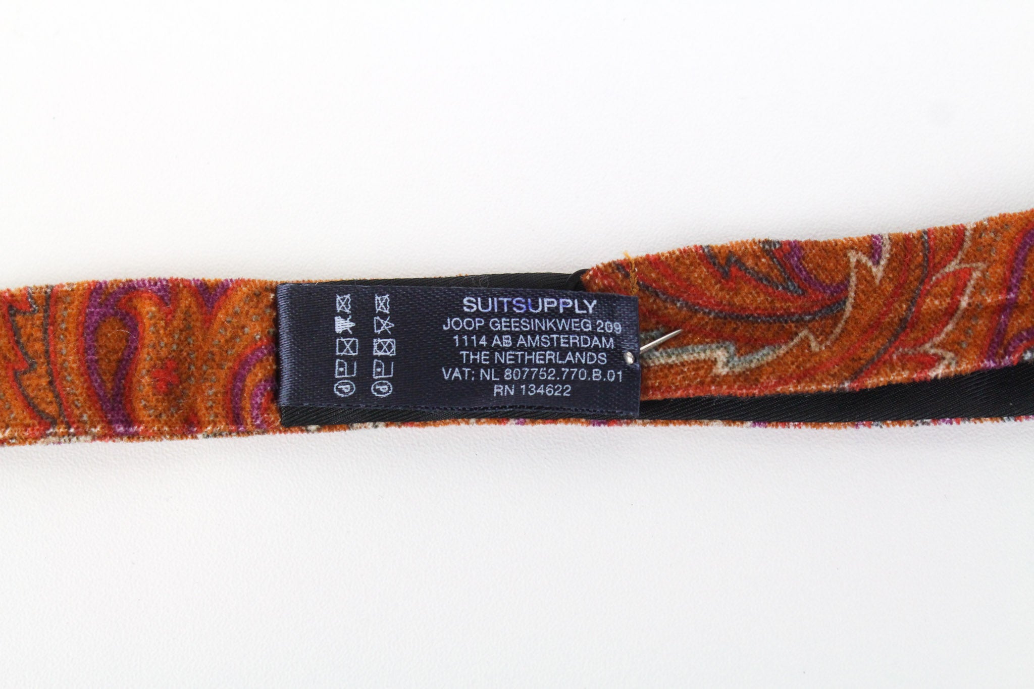 SUITSUPPLY vyriška peteliškė ~49 cm oranžinė grynos medvilnės raštuota drugelio formos suknelė 