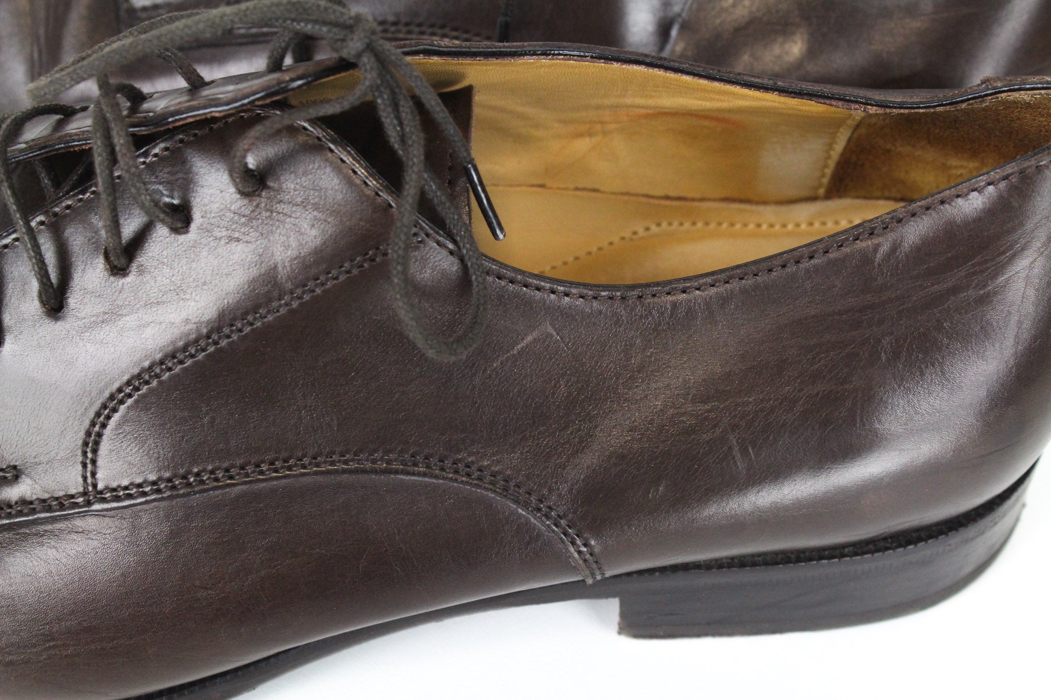 SUITSUPPLY Men Formal Shoes EU43 Dark Brown Laced Low-Top Genuine Leather UK9