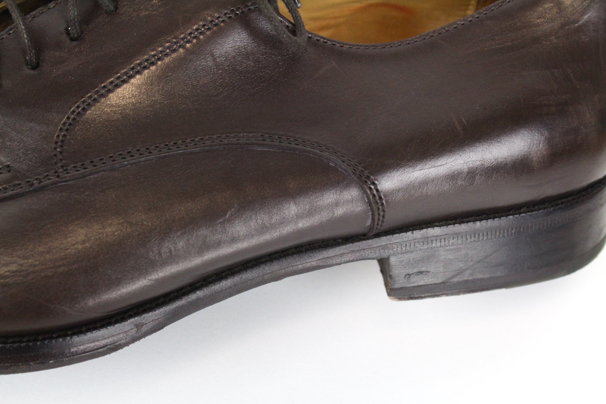 SUITSUPPLY Men Formal Shoes EU43 Dark Brown Laced Low-Top Genuine Leather UK9