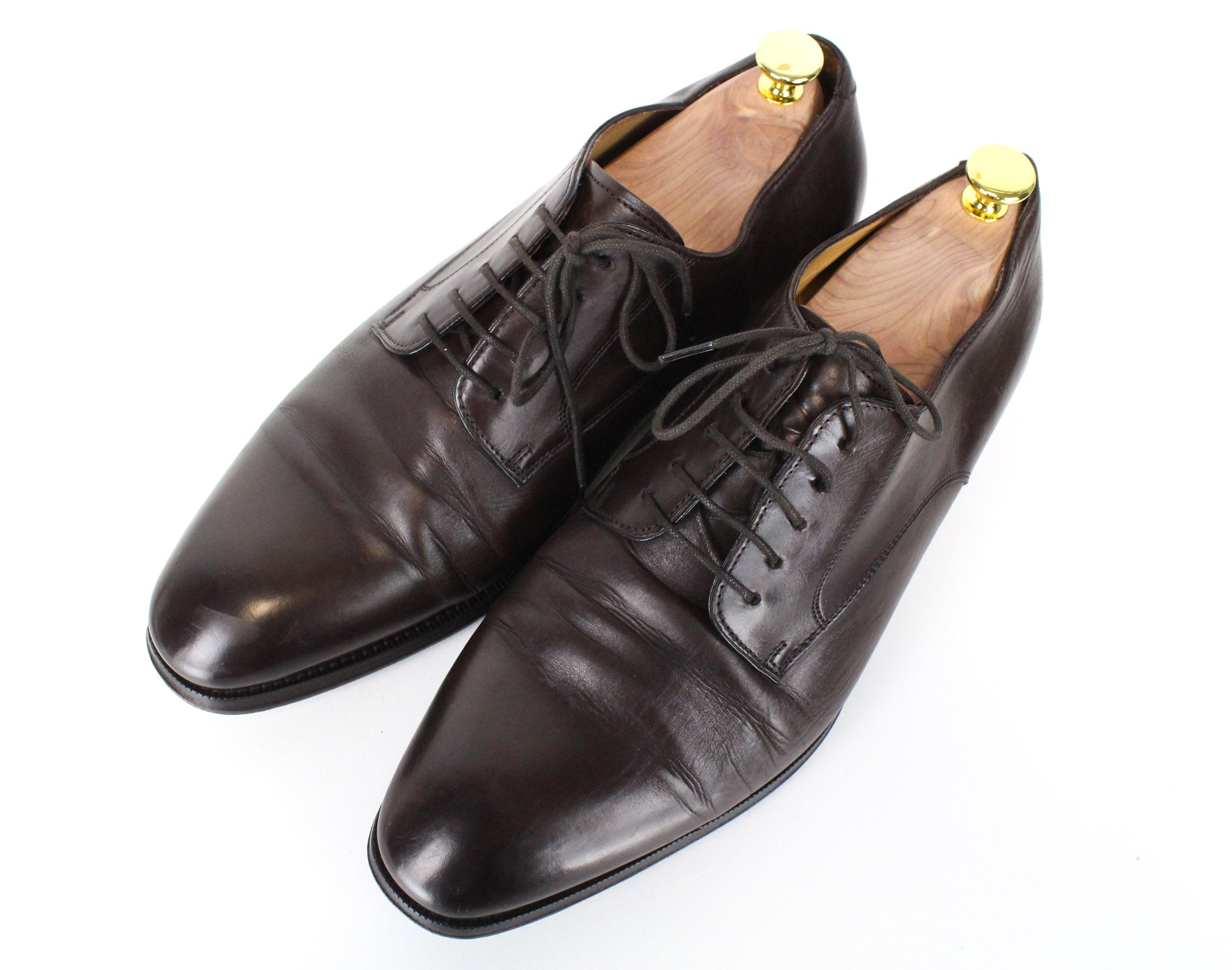 SUITSUPPLY Men Formal Shoes EU43 Dark Brown Laced Low-Top Genuine Leather UK9