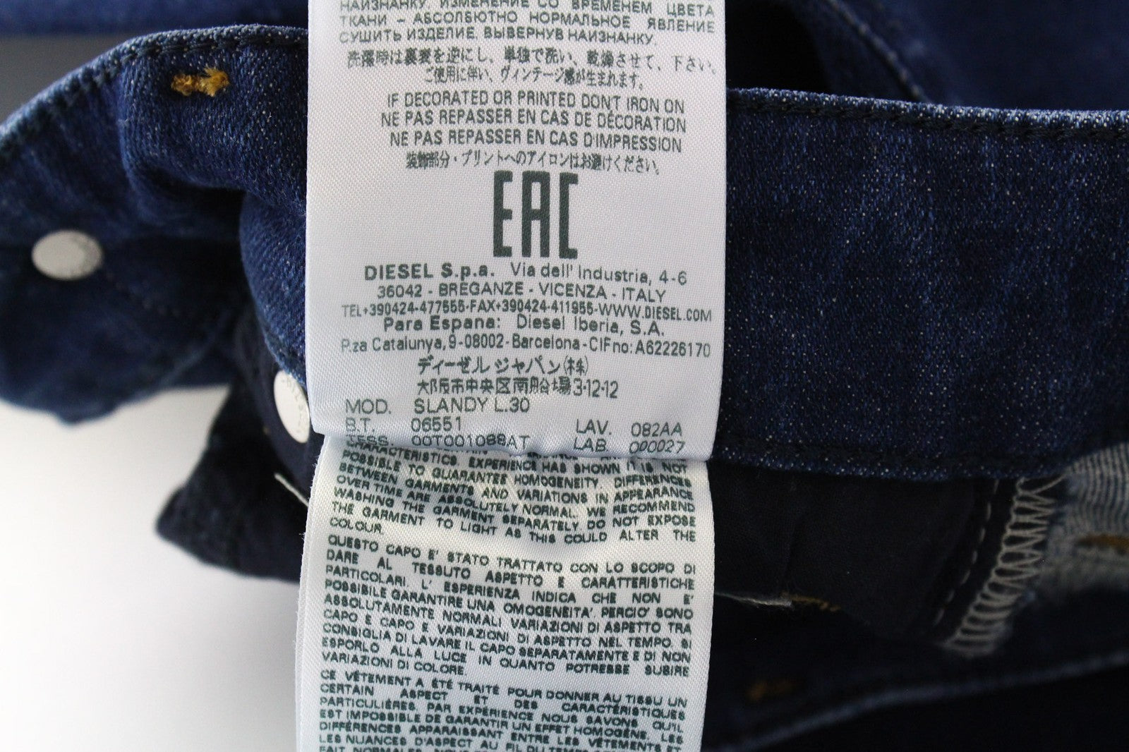 DIESEL Slandy 082AA Women Jeans W23/L30 Girls Super Slim-Skinny Blue Stretch