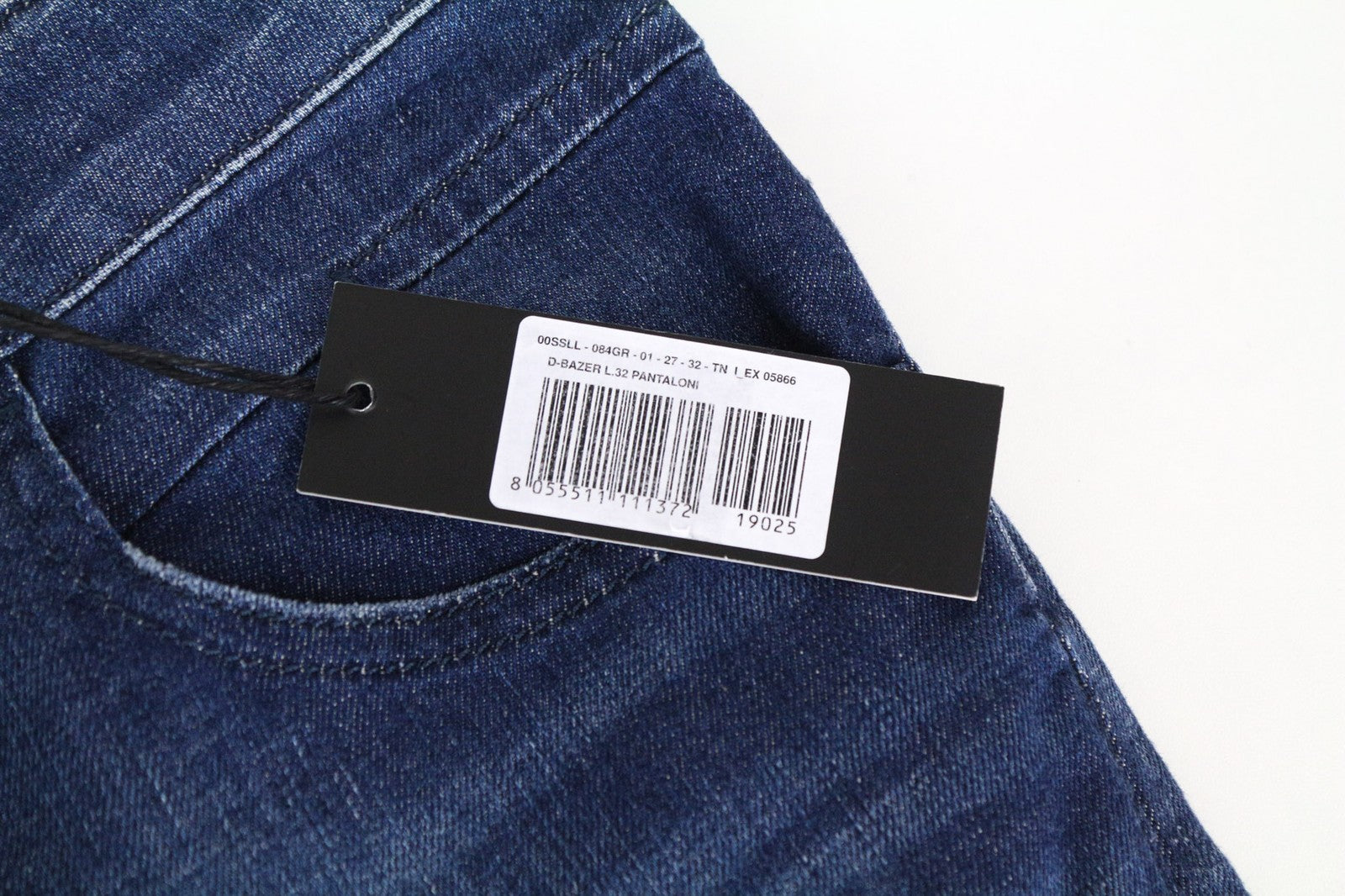 DIESEL D-Bazer 084GR vyriški džinsai W27/L32 berniukams, siaurėjantys, mėlyni, tamprūs medvilniniai džinsai 