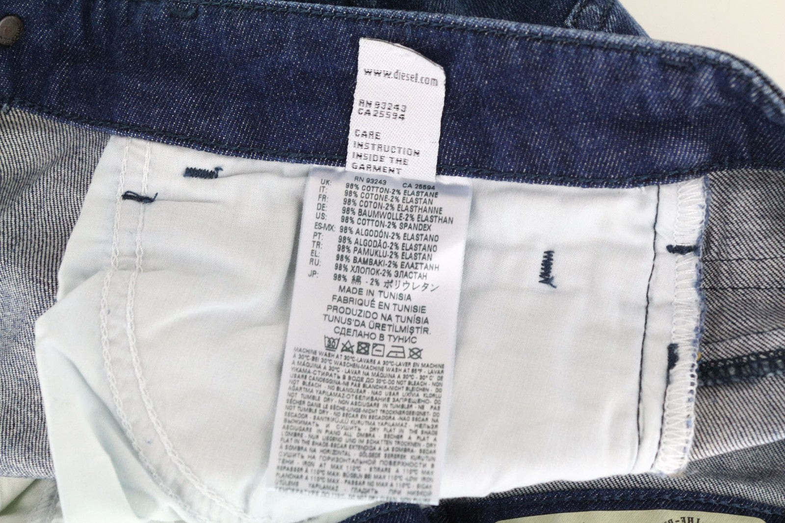 DIESEL D-Bazer 084GR vyriški džinsai W27/L32 berniukams, siaurėjantys, mėlyni, tamprūs medvilniniai džinsai 