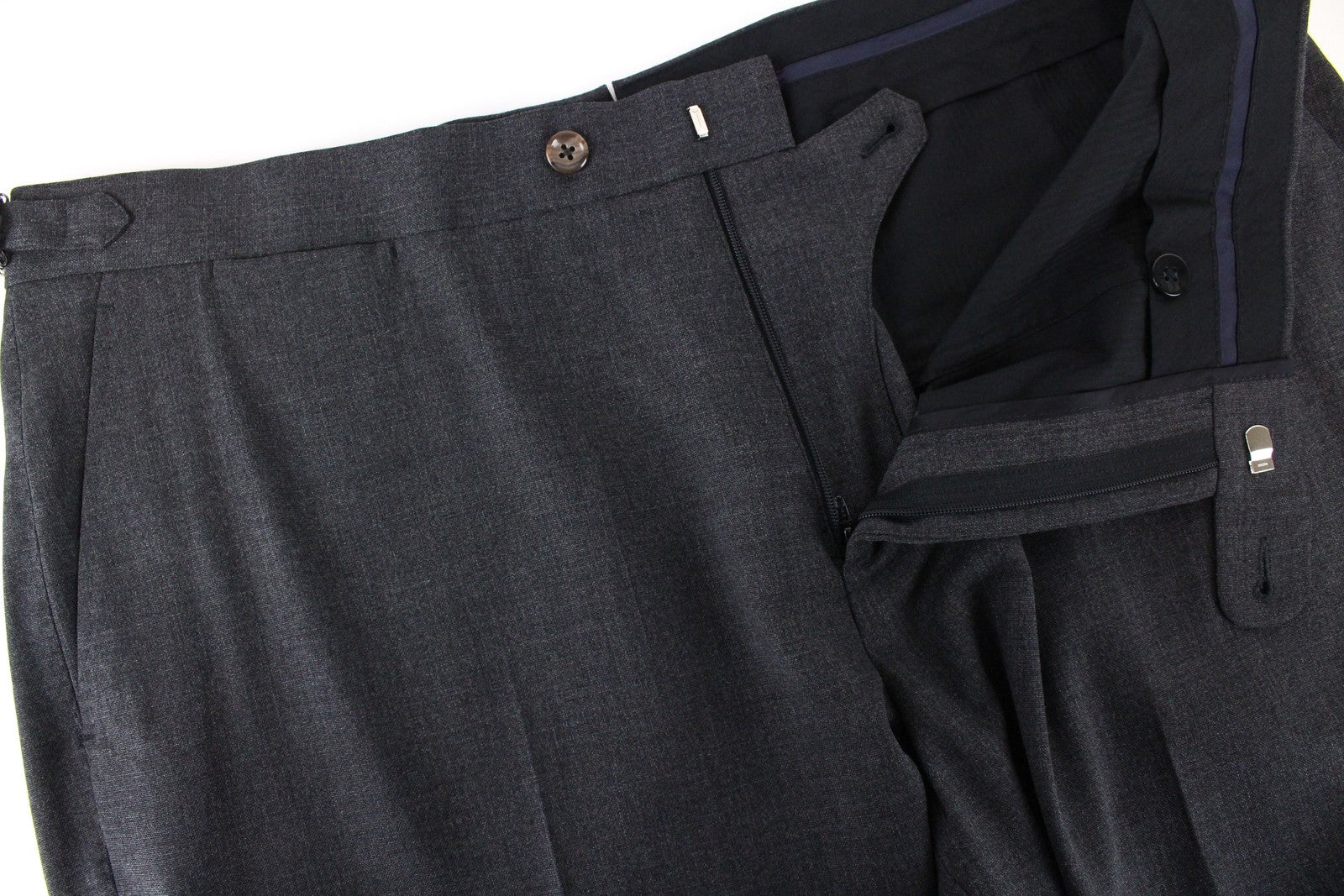 SUITSUPPLY La Spalla vyriškas kostiumas UK44S be pamušalo, vienaeilis, pilkas, 2 dalių vilnonis 