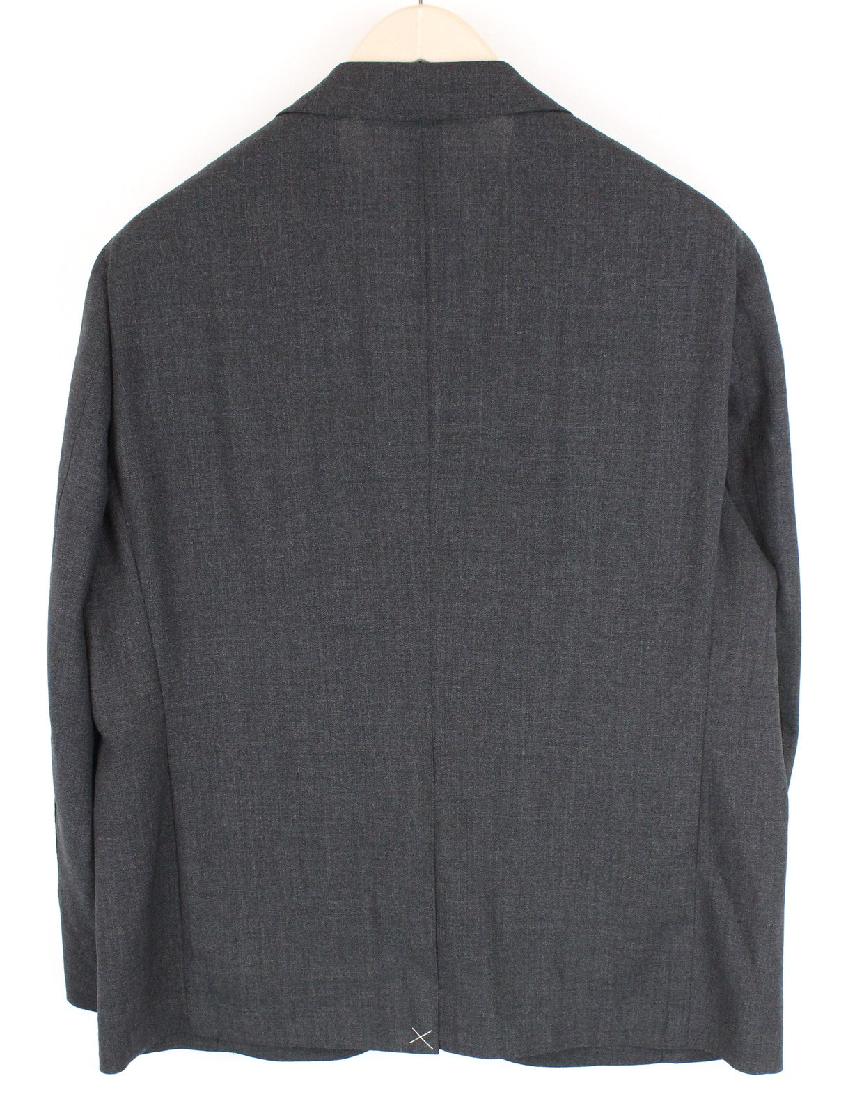 SUITSUPPLY La Spalla vyriškas kostiumas UK44S be pamušalo, vienaeilis, pilkas, 2 dalių vilnonis 