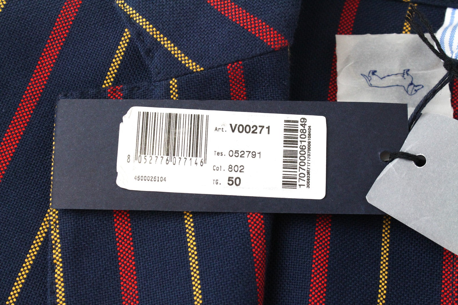 HARMONT &amp; BLAINE vyriškas švarkas 50 tamsiai mėlynas, dryžuotas, vieneilis, grynos medvilnės 