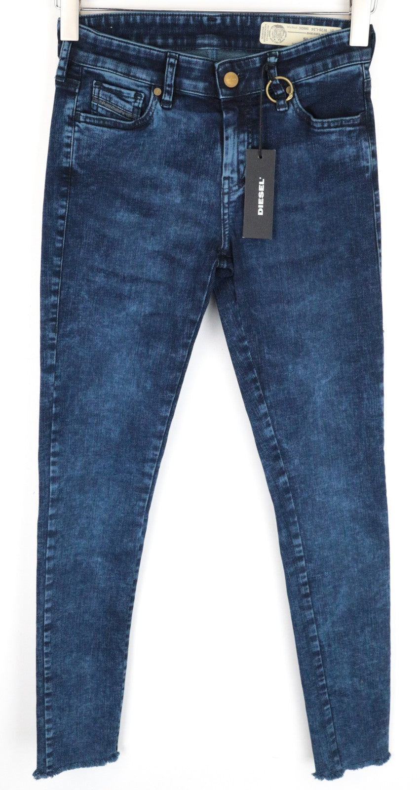 DIESEL Slandy 069DC Women Jeans W26/L34 Super Slim-Skinny Blue Cotton Stretch