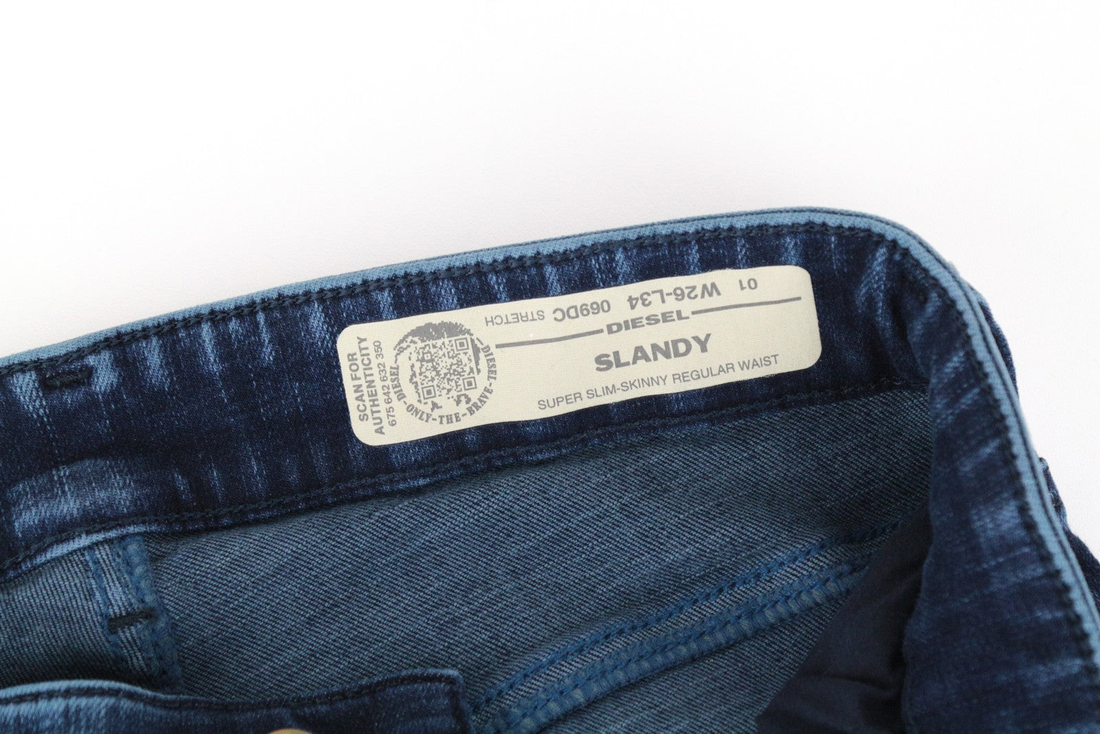 DIESEL Slandy 069DC Women Jeans W26/L34 Super Slim-Skinny Blue Cotton Stretch