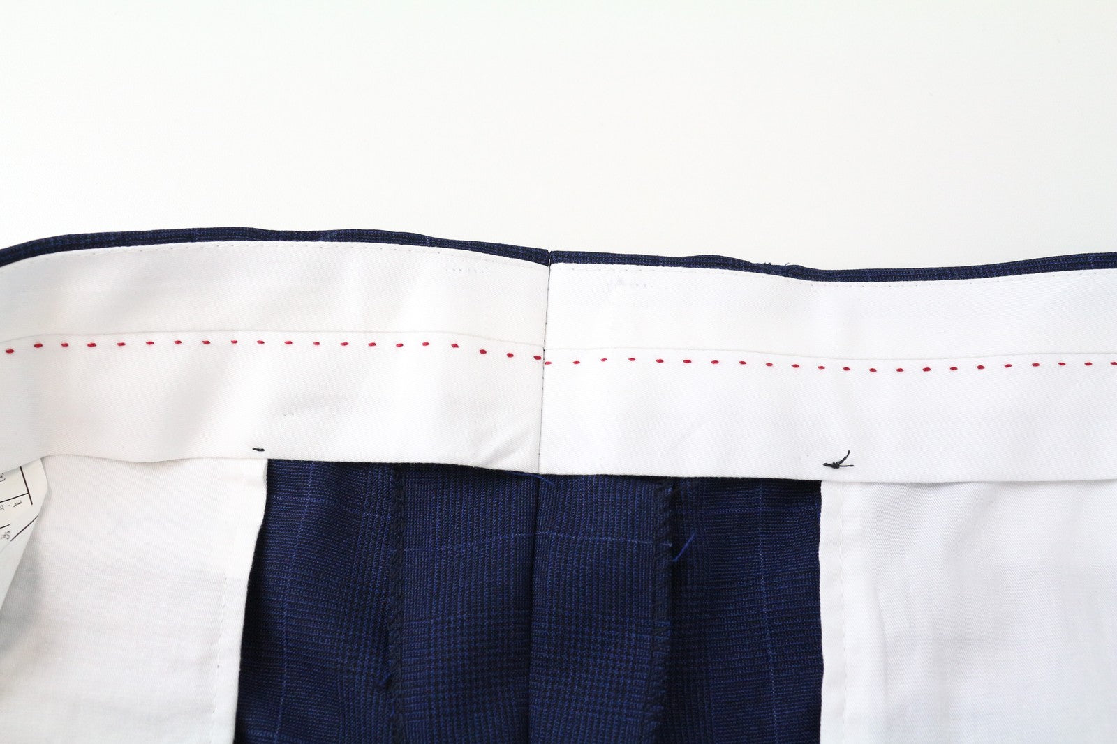 SUITSUPPLY Sienna Men Trousers UK44S Pure Wool Blue Pleated Checked Pattern