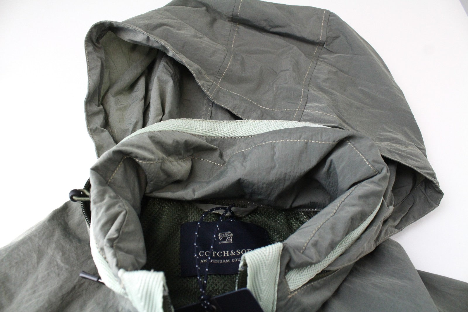 SCOTCH &amp; SODA Ams Couture vyriška striukė ~L pilka lengva ilgomis rankovėmis su gobtuvu 