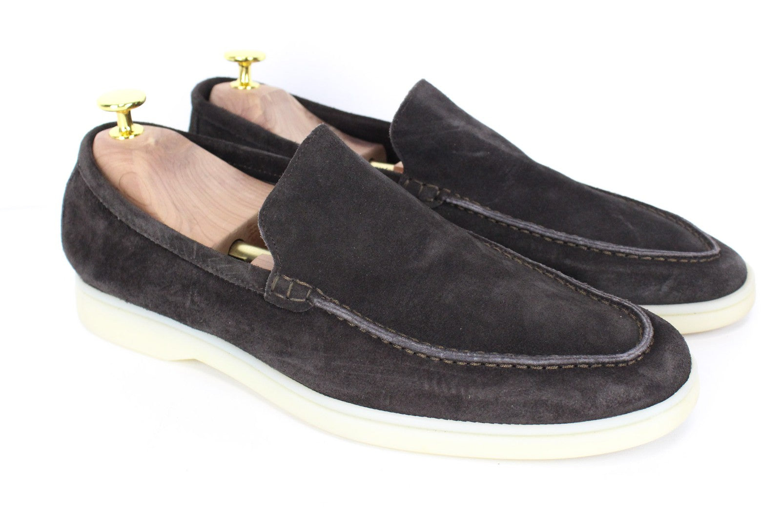 SUITSUPPLY vyriški laisvalaikio batai EU43/UK9 tamsiai rudi zomšiniai odiniai mokasinai 