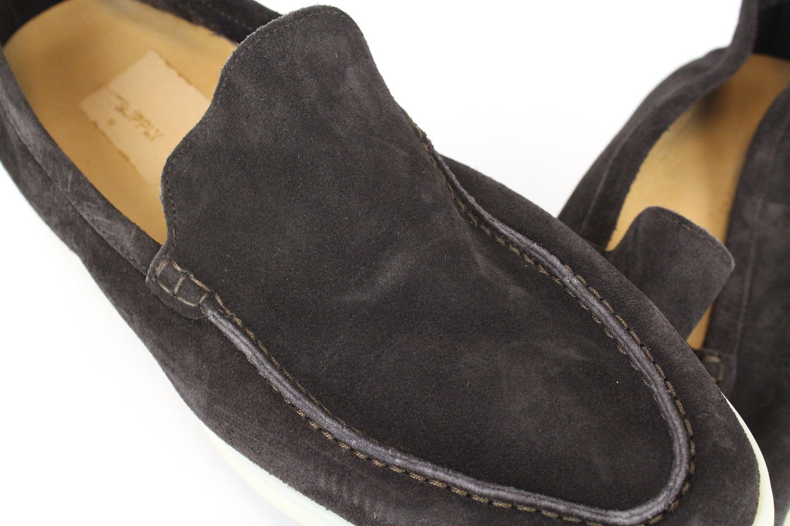 SUITSUPPLY vyriški laisvalaikio batai EU43/UK9 tamsiai rudi zomšiniai odiniai mokasinai 