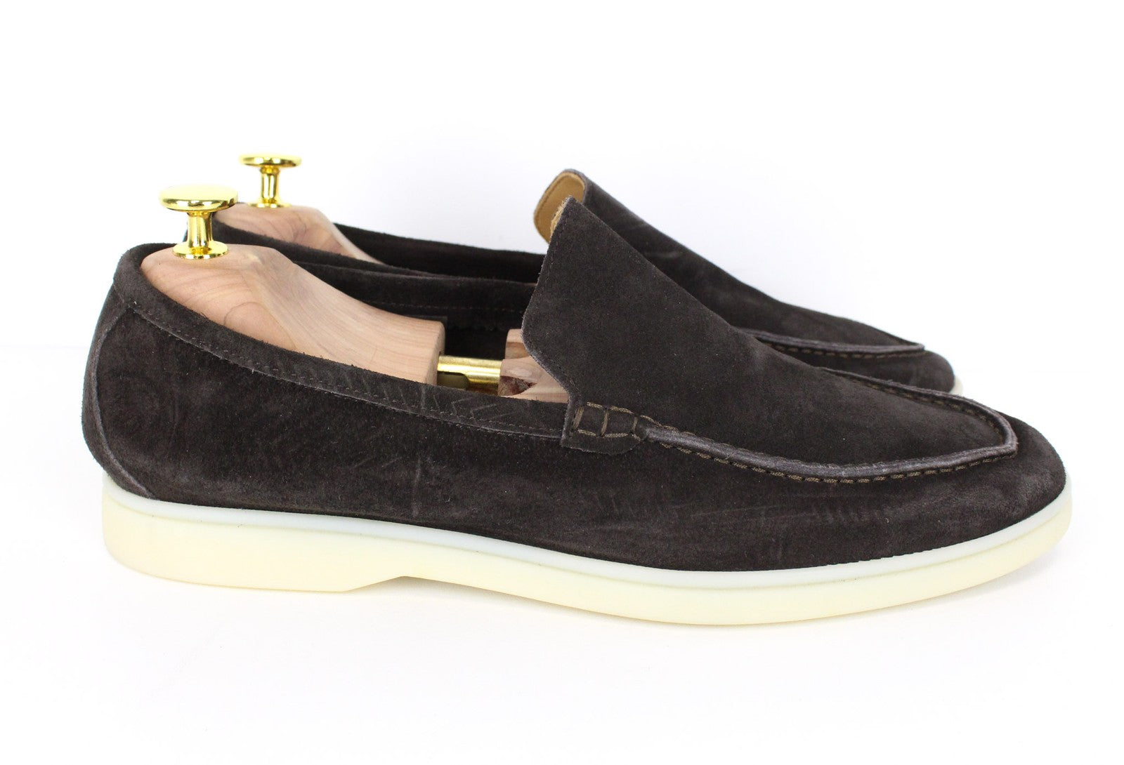 SUITSUPPLY vyriški laisvalaikio batai EU43/UK9 tamsiai rudi zomšiniai odiniai mokasinai 