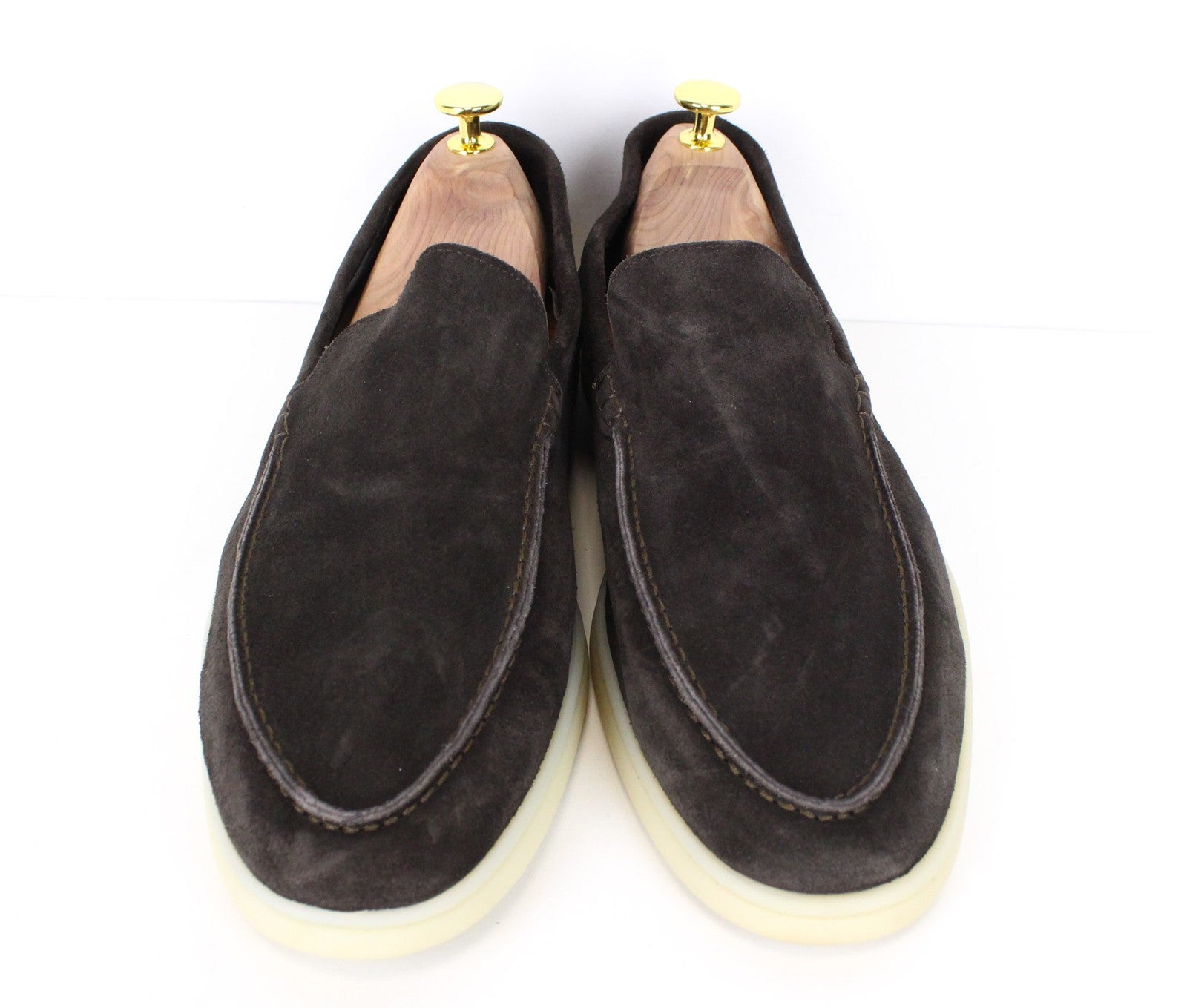 SUITSUPPLY vyriški laisvalaikio batai EU43/UK9 tamsiai rudi zomšiniai odiniai mokasinai 