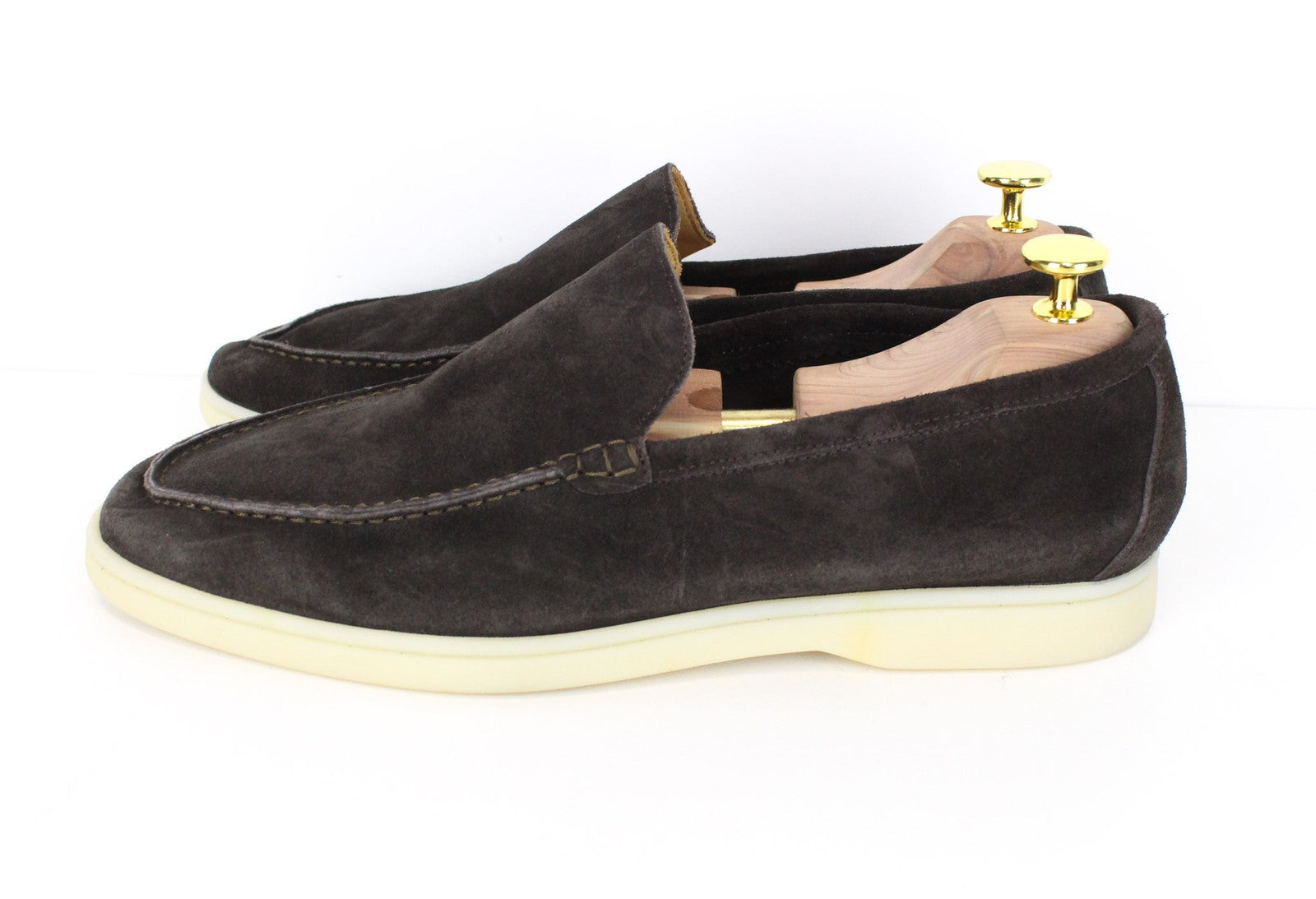 SUITSUPPLY vyriški laisvalaikio batai EU43/UK9 tamsiai rudi zomšiniai odiniai mokasinai 