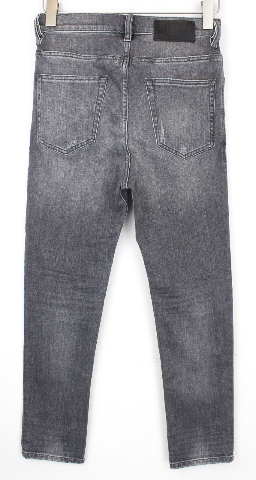 DIESEL D-Eetar 0890F vyriški džinsai W26/L30 berniukams, siaurėjantys pilki, tamprūs, plėšyti medvilniniai džinsai 