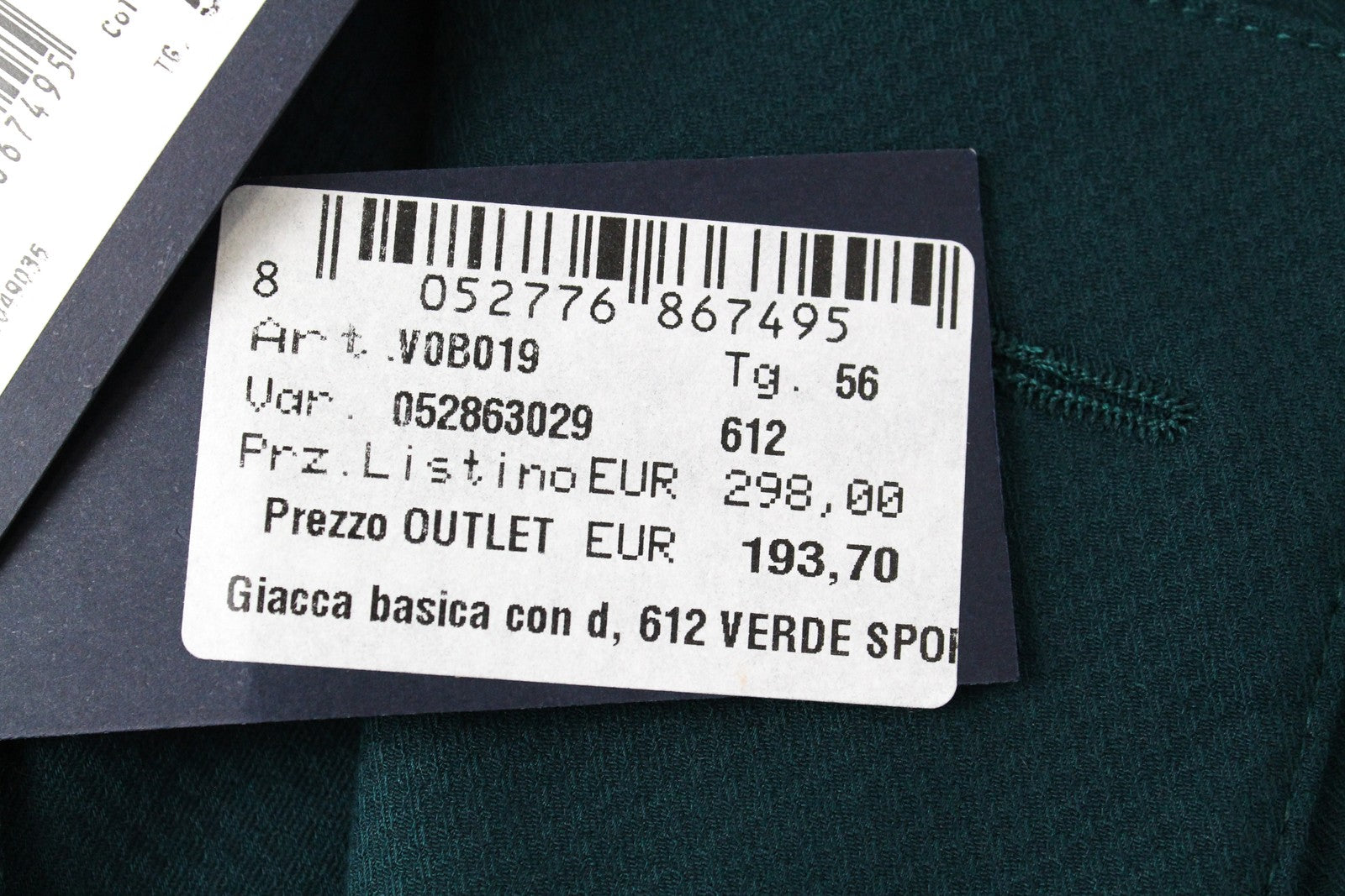 HARMONT &amp; BLAINE vyriškas švarkas 56 žalias medvilninis tamprus švarkas be pamušalo klasikinis su įpjova atvarte 