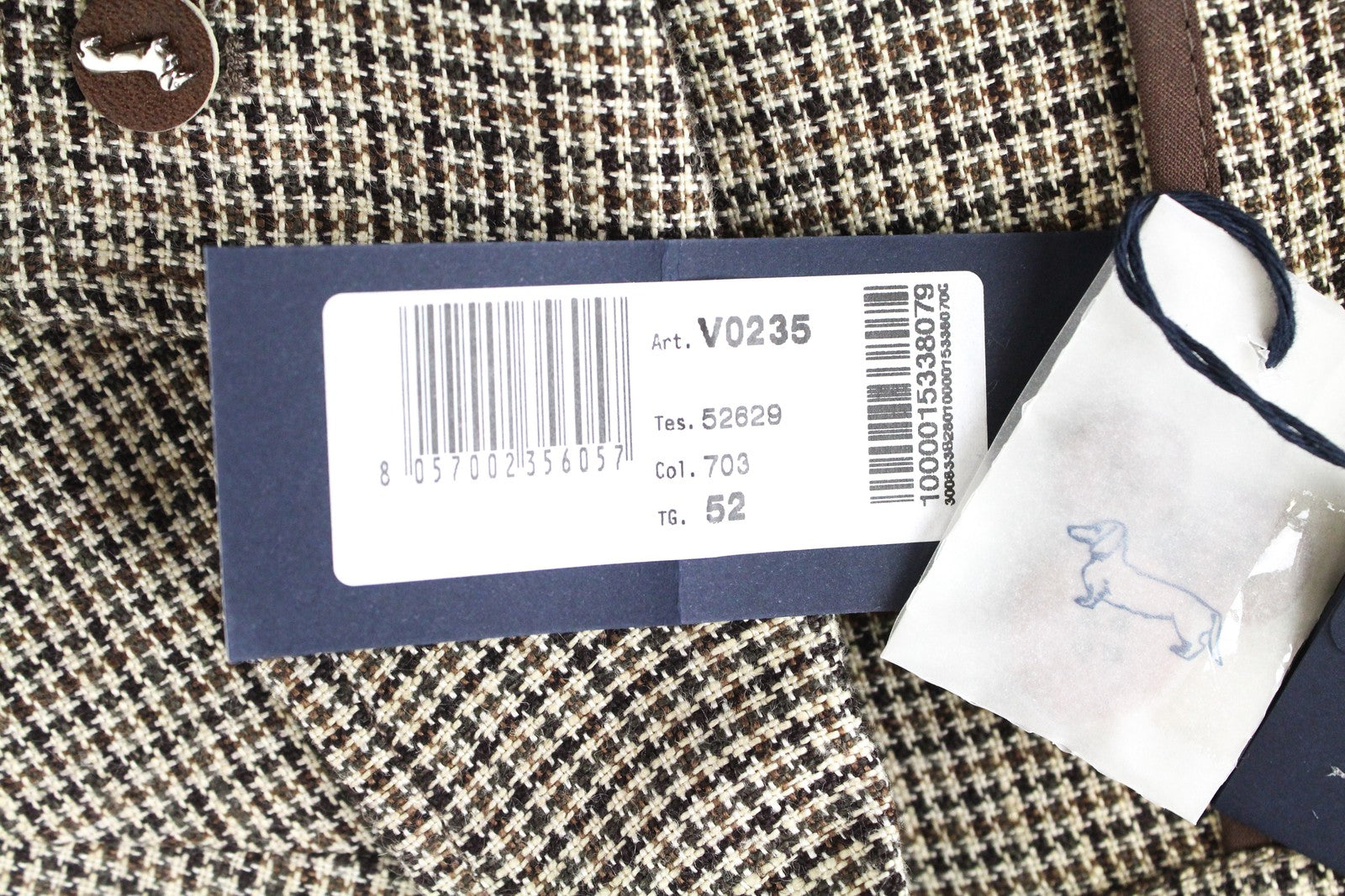 HARMONT &amp; BLAINE vyriškas švarkas 52 rudas gryno lino raštuotas oficiali suknelė be pamušalo 