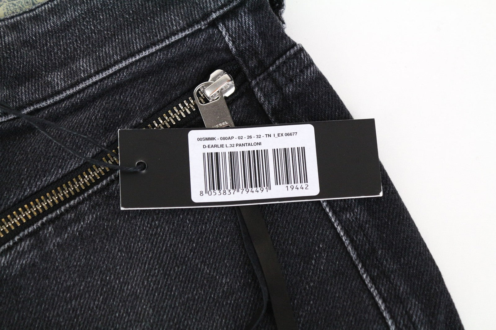 DIESEL D-Earlie 080AP Women Jeans W26/L32 Slim Fit Zip Pocket Grey Cotton Blend