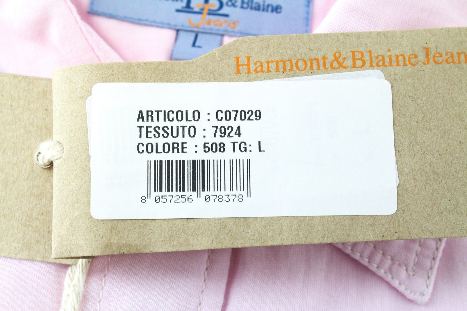 HARMONT &amp; BLAINE vyriški marškinėliai, L dydžio, rožiniai, grynos medvilnės, su kišenėmis, ilgomis rankovėmis, užsegami sagomis 