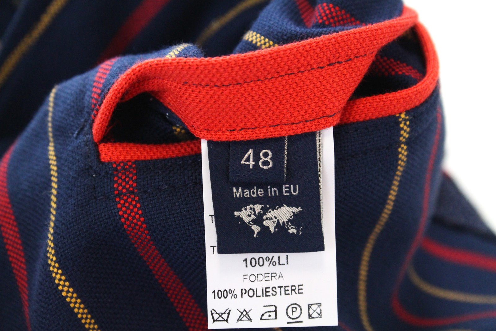 HARMONT &amp; BLAINE vyriškas švarkas 48 tamsiai mėlynas, grynos medvilnės, dryžuotas, vieneilis 