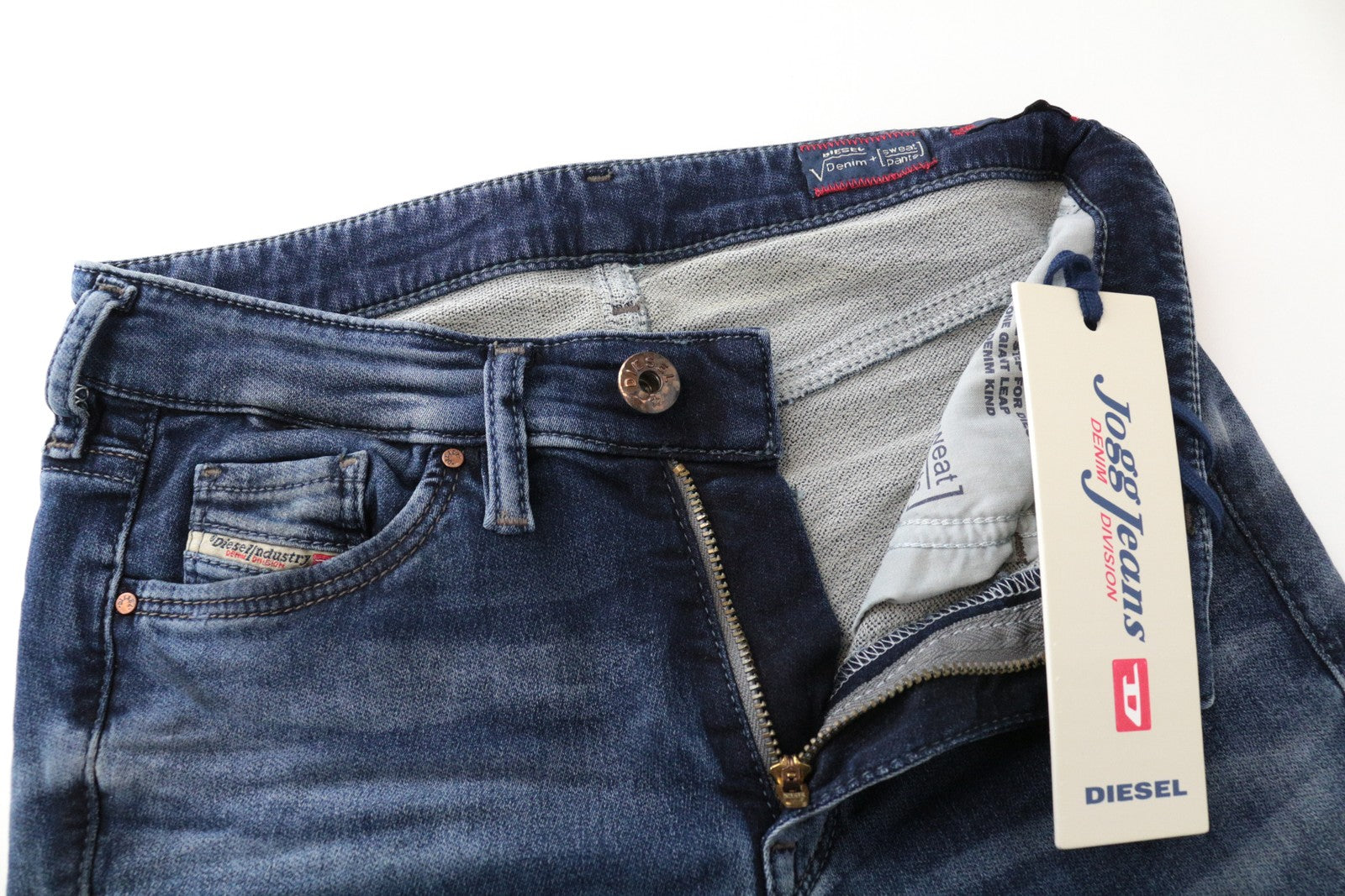 DIESEL Doris-Ne 0669N Women Jeans W25 Sweat Jogg Blue Super Slim Skinny Stretch