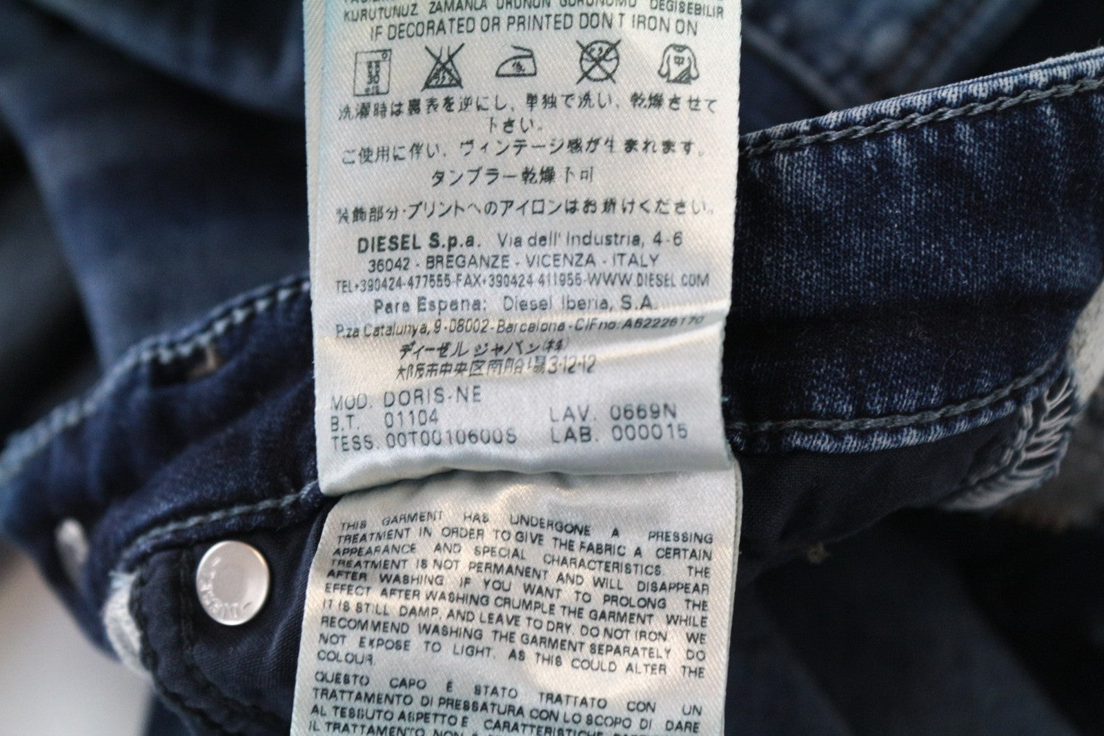 DIESEL Doris-Ne 0669N Women Jeans W25 Sweat Jogg Blue Super Slim Skinny Stretch