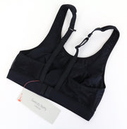 SWEATY BETTY Ultra Run Women Sport Bra 32B Black Gym Adjustable Straps Mesh