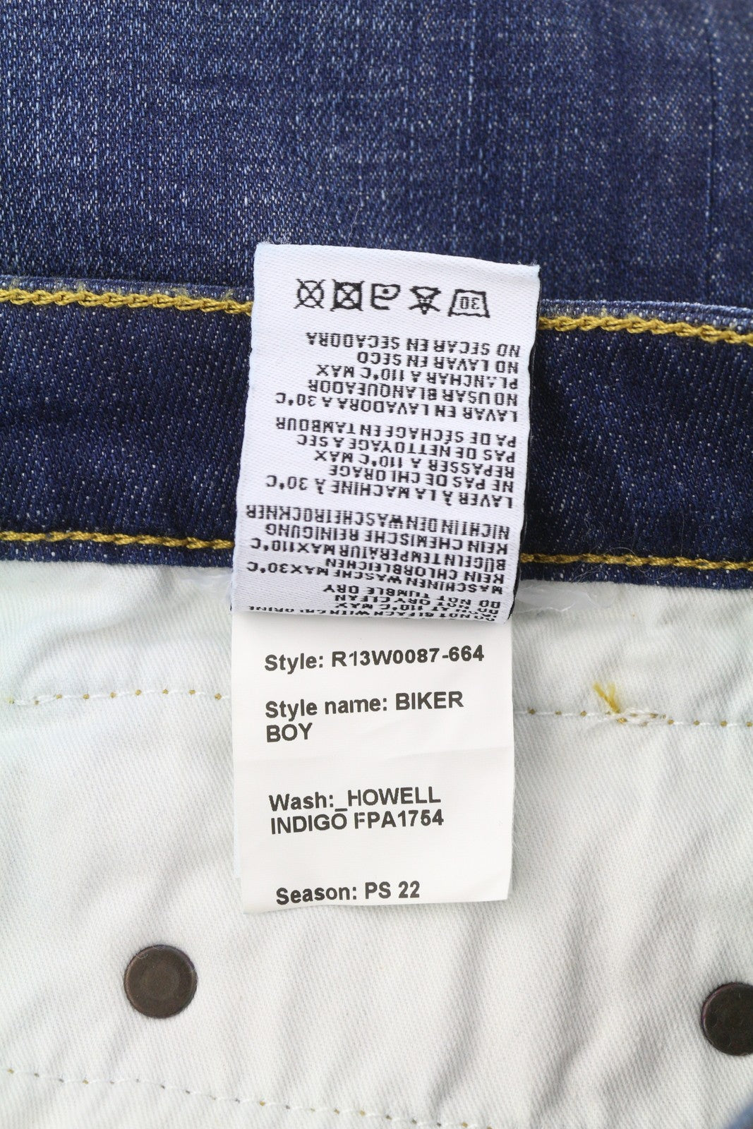 R13 Biker Boy Women Jeans 27 Howell Indigo Blue Faded Skinny Fit Ankle Length