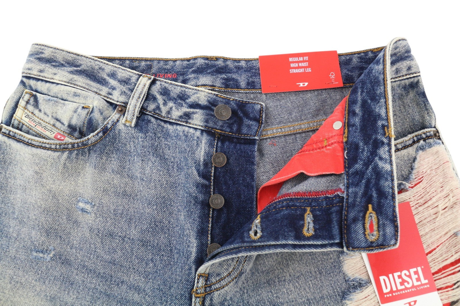 DIESEL 1955 09E10 vyriški džinsai W30/L32 mėlyni, tiesaus kirpimo, su gobtuvu, RRP 375 USD 