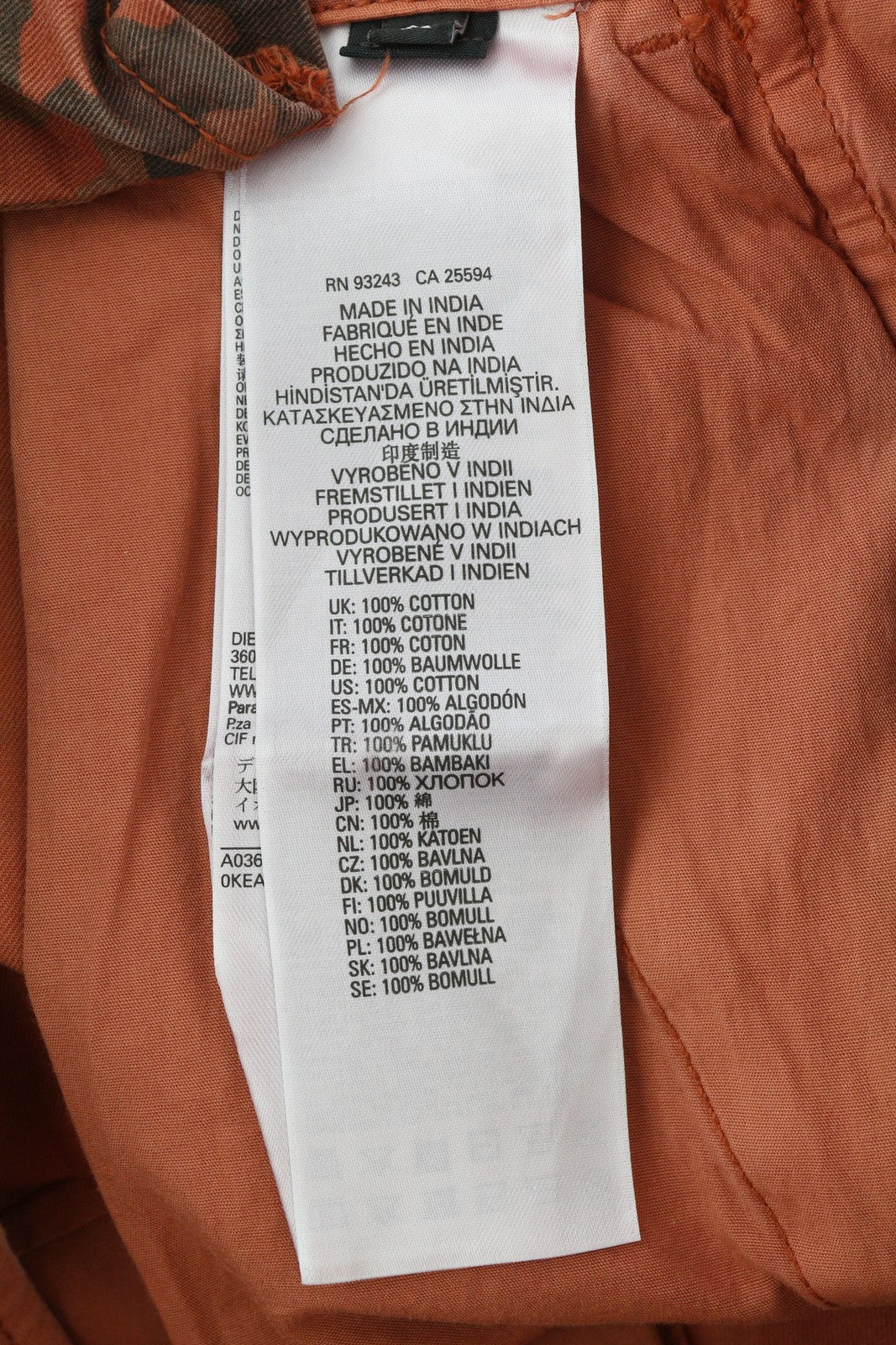 DIESEL P-Atlan-Pat vyriškos kelnės W31 oranžinės spalvos kamufliažinės spalvos krovininės kelnės su keliomis kišenėmis, rekomenduojama mažmeninė kaina 295 € 