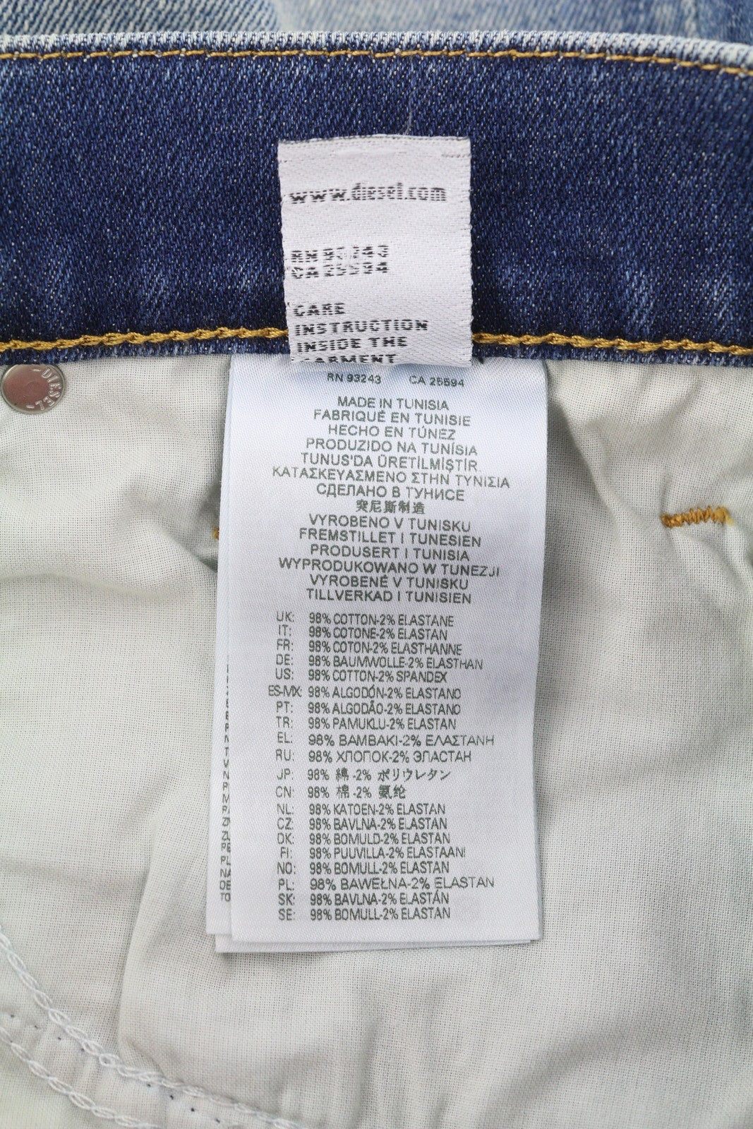 DIESEL 2019 D-Strukt 09C87 vyriški džinsai W30/L32 mėlyni, aptempti, ploni, kaina 189 € 