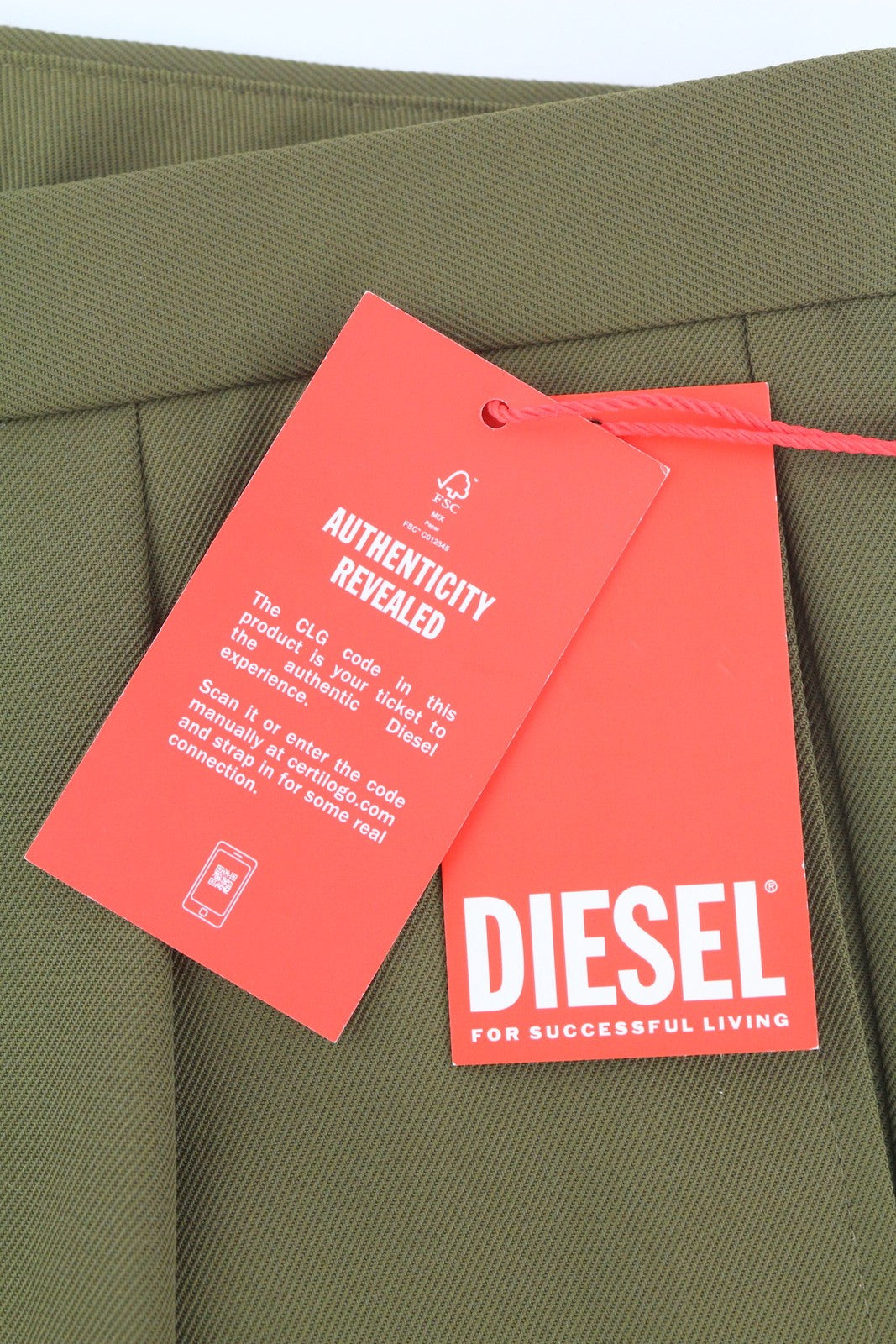 DIESEL P-Rhee-Nw vyriškos kelnės W33 žalios vilnos mišinio su klostėmis ir užtrauktuku, RRP 283 € 