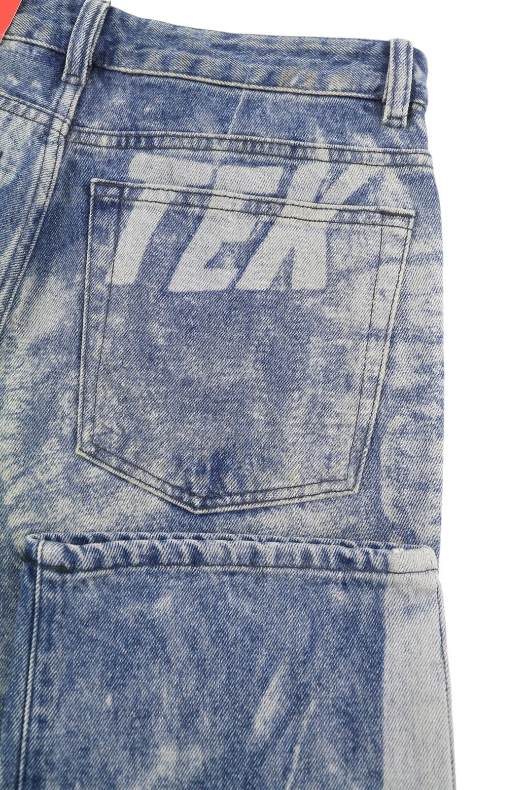 DIESEL 1955-FS3 007B8 Men Jeans W30/L32 Blue Washed Pattern Regular Straight Leg