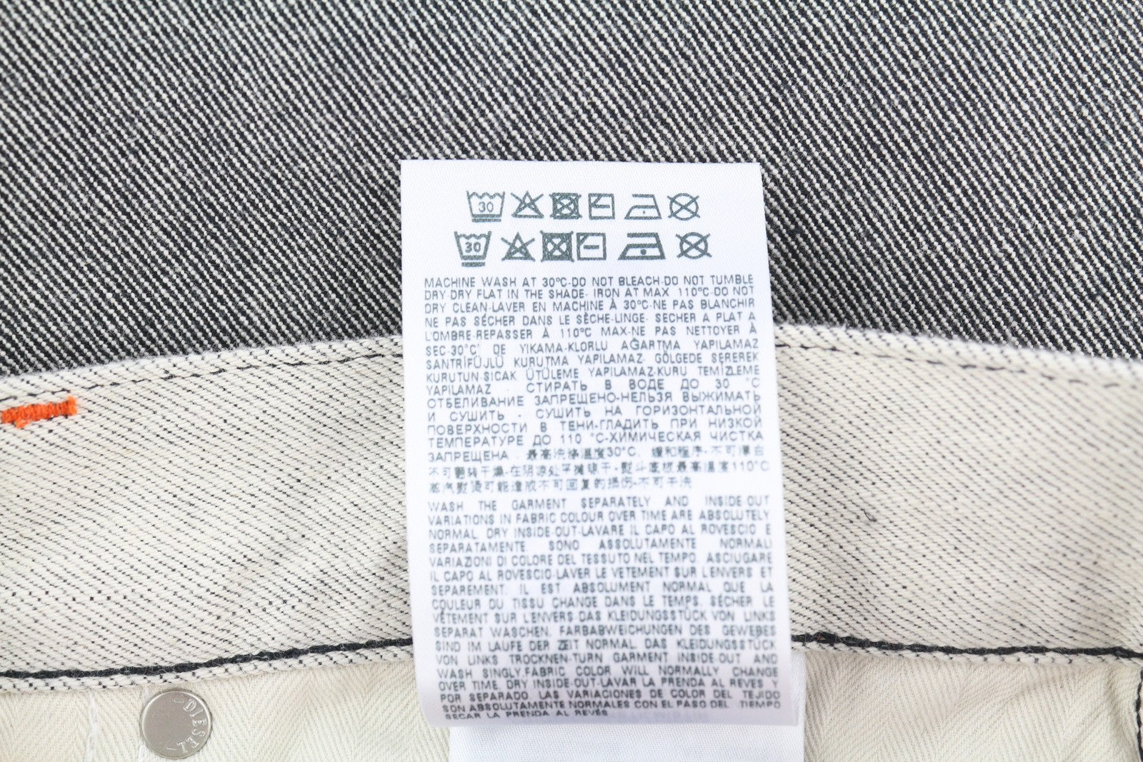 DIESEL 2020 D-Viker-SP4 vyriški džinsai W31/L32 juodi mėlyni, įprasti tiesūs klešniai su sagomis 