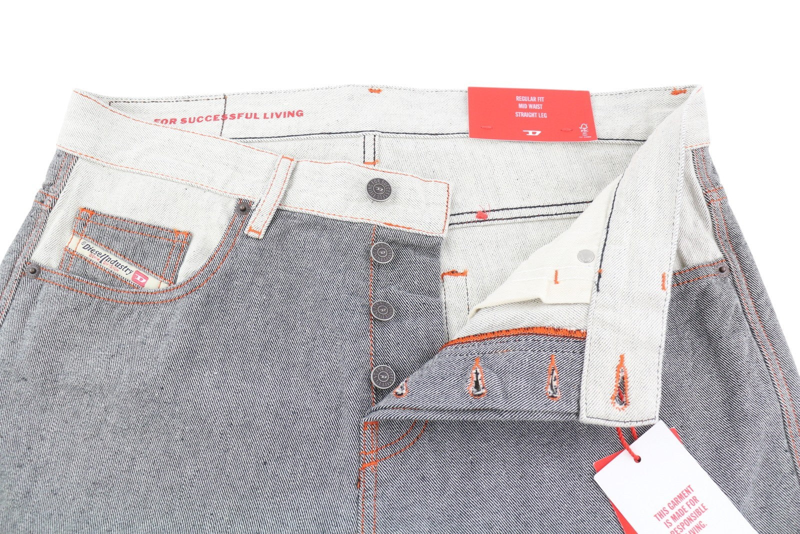 DIESEL 2020 D-Viker-SP4 vyriški džinsai W31/L32 juodi mėlyni, įprasti tiesūs klešniai su sagomis 