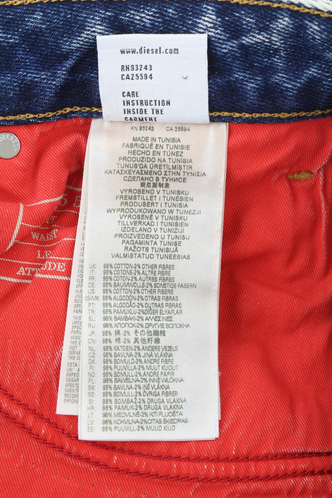 DIESEL 1955 09E10 vyriški džinsai W34/L34 mėlyni, įprasti, tiesūs klešnės, su išsekimu, RRP 375 USD 