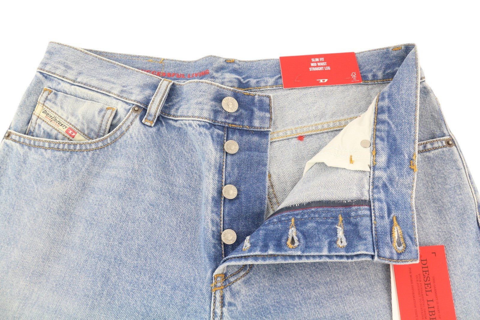 DIESEL 1995 D-Sark 09I29 vyriški džinsai W32/L32 mėlyni, ploni, tiesūs, skalbti, rekomenduojama kaina – 246 USD 