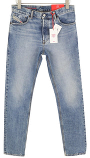 DIESEL 1995 09C66 vyriški džinsai W30/L32 mėlyni, išblukę, ploni, tiesaus kirpimo, vidutinio juosmens. 