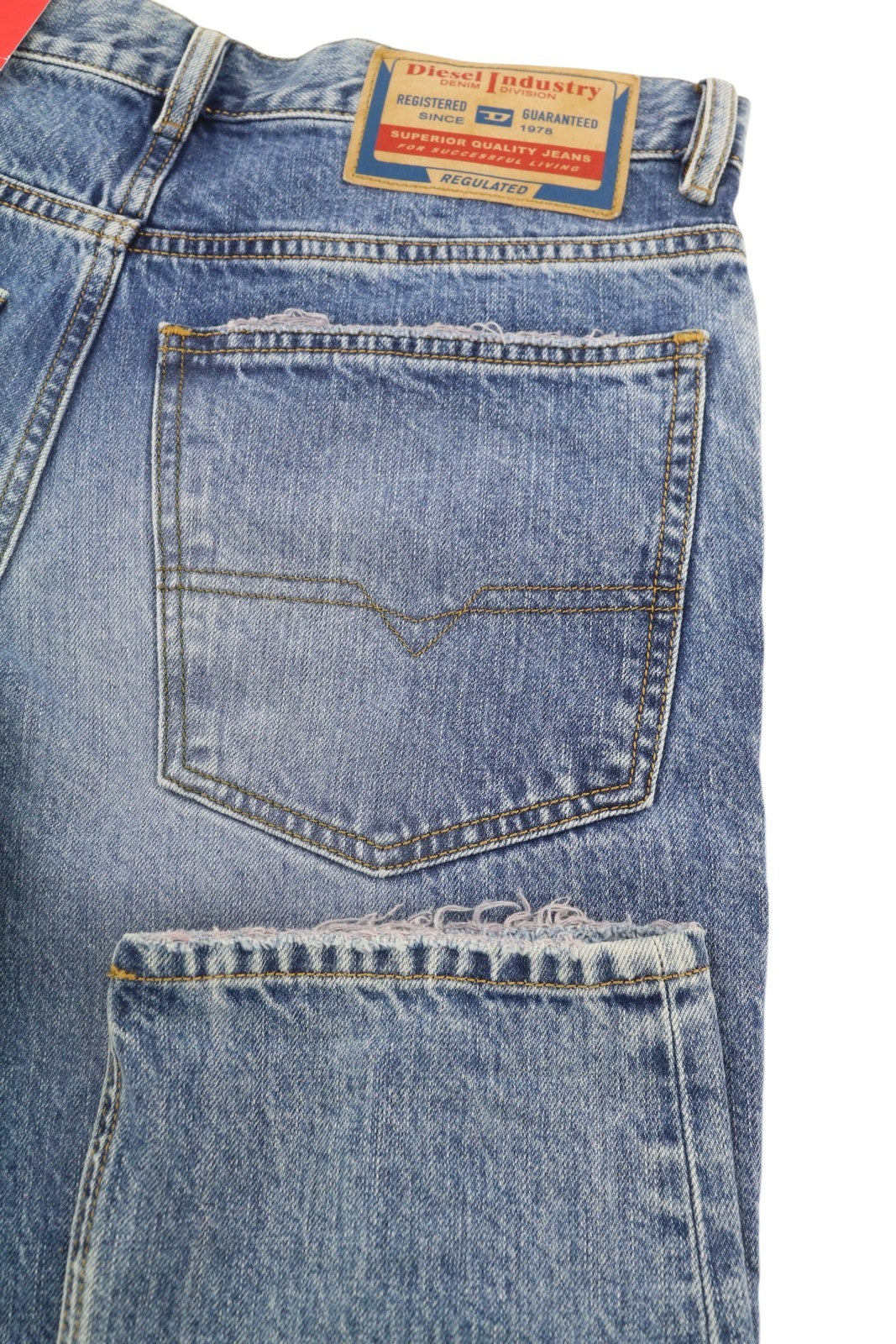 DIESEL 1995 09C66 vyriški džinsai W30/L32 mėlyni, išblukę, ploni, tiesaus kirpimo, vidutinio juosmens. 
