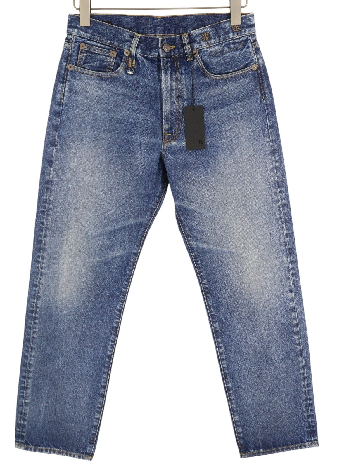 R13 Boyfriend Women Jeans 25 Prove Lavaggio Regular Washed Faded Denim Blue