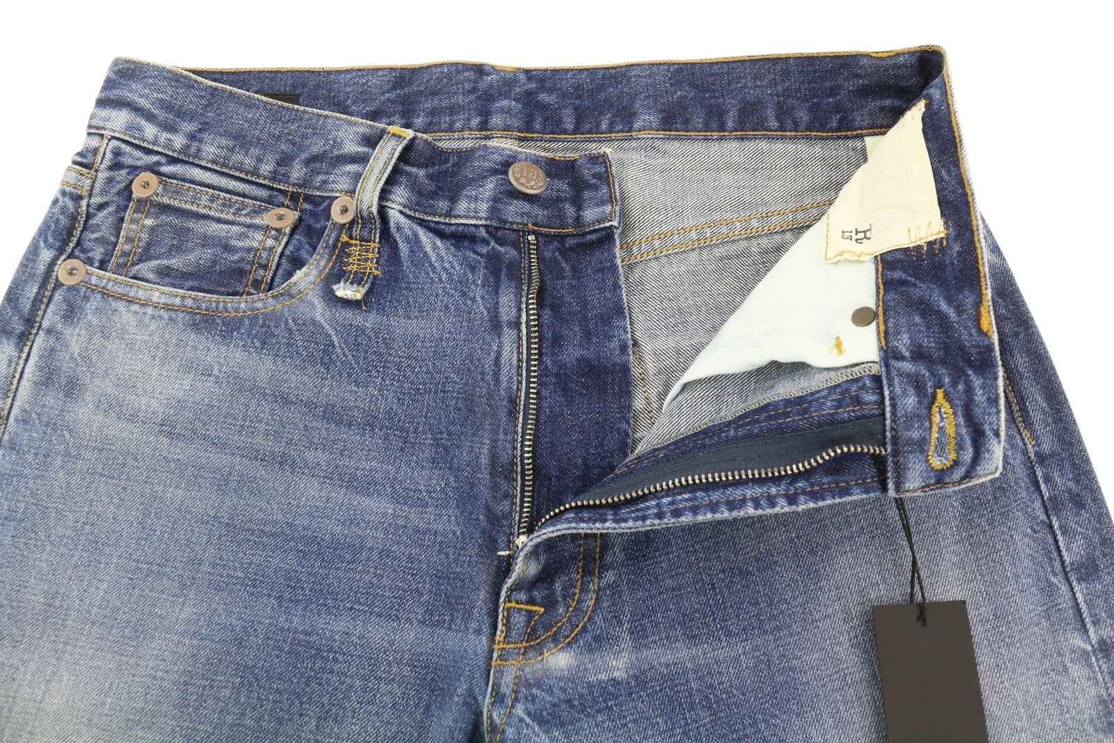 R13 Boyfriend Women Jeans 25 Prove Lavaggio Regular Washed Faded Denim Blue