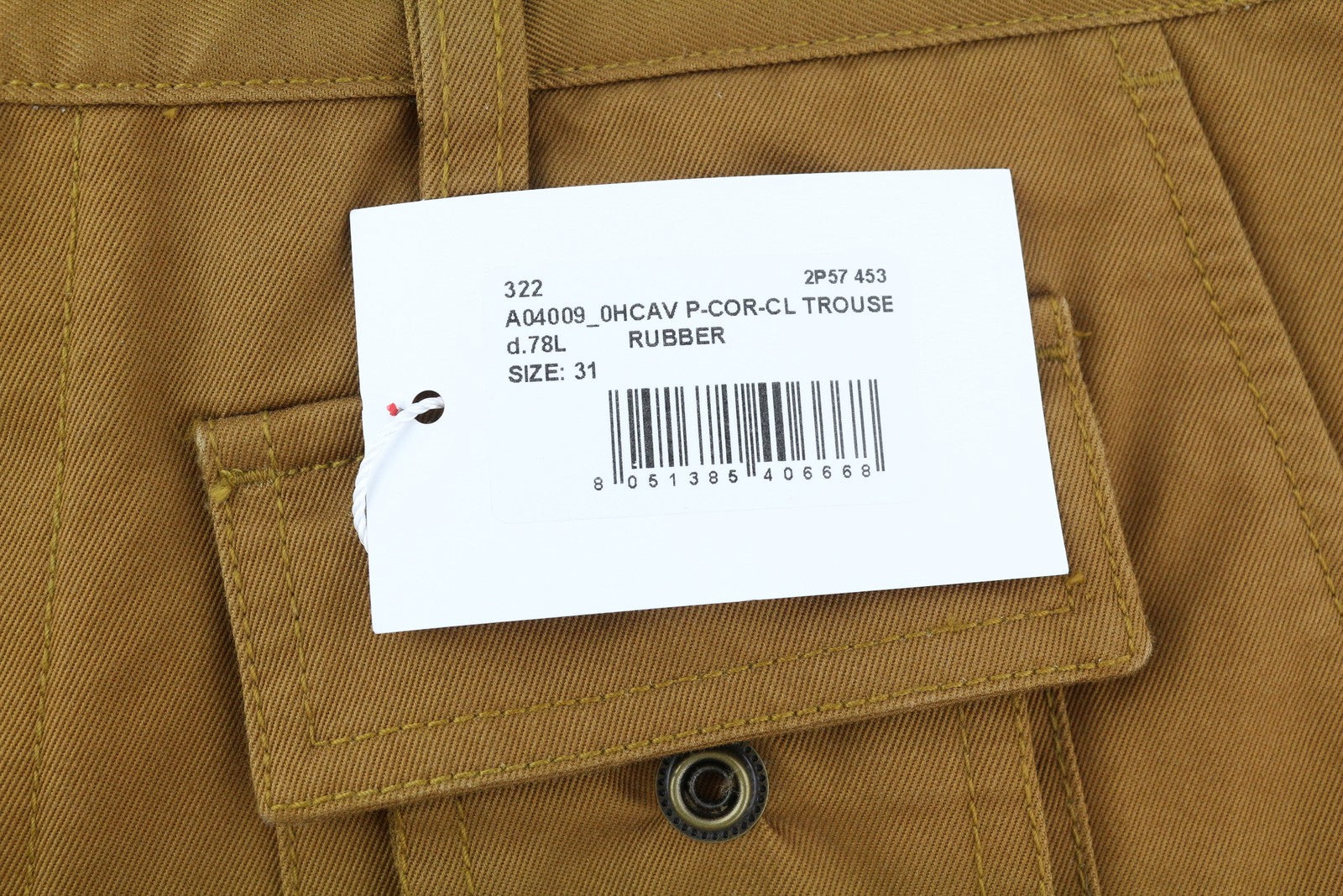 DIESEL P-Cor-CL vyriškos kelnės W31 rudos, siaurėjančios, su užtrauktuku ir logotipu, RMK 265 USD 