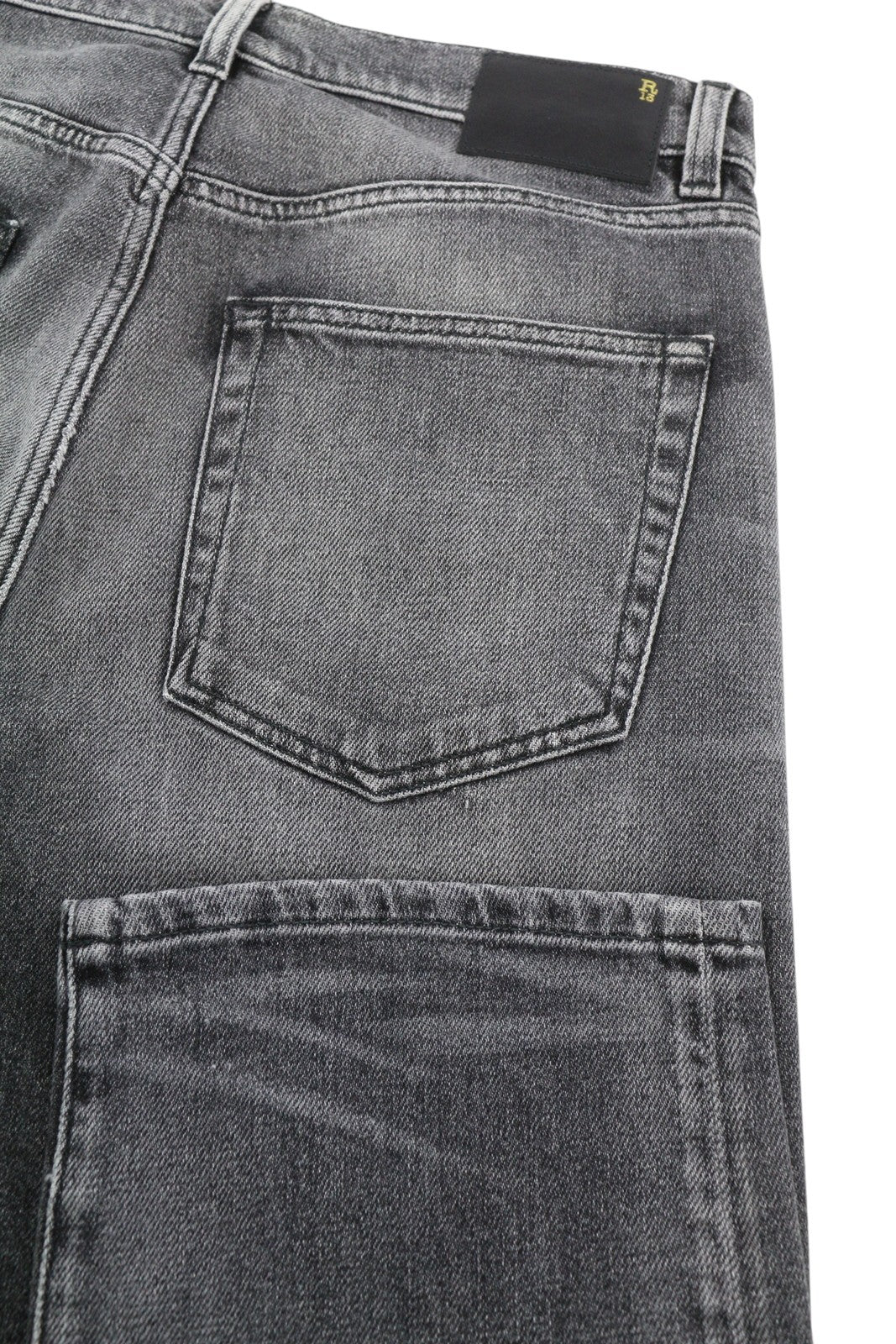 R13 Boyfriend Women Jeans 27 Vintage Grey Washed Faded Denim Zip Ankle Length